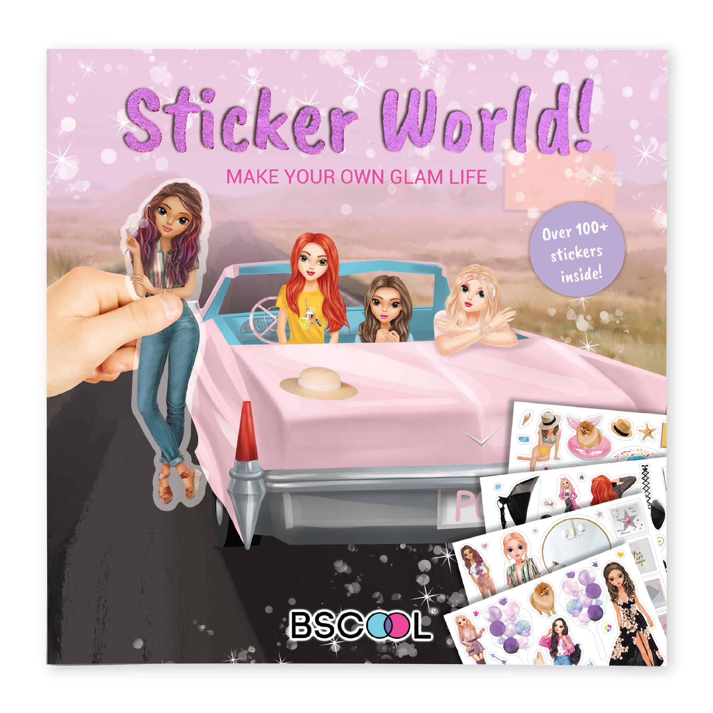 Sticker Activity Book for Toddlers, Scenic Stickers Airplane Travel Essential, Sticker Books for Girls Ages 4 and Up. with 100+ Stickers. Decorate Your Own 12 Glam Scene. Easter Gift for Girls