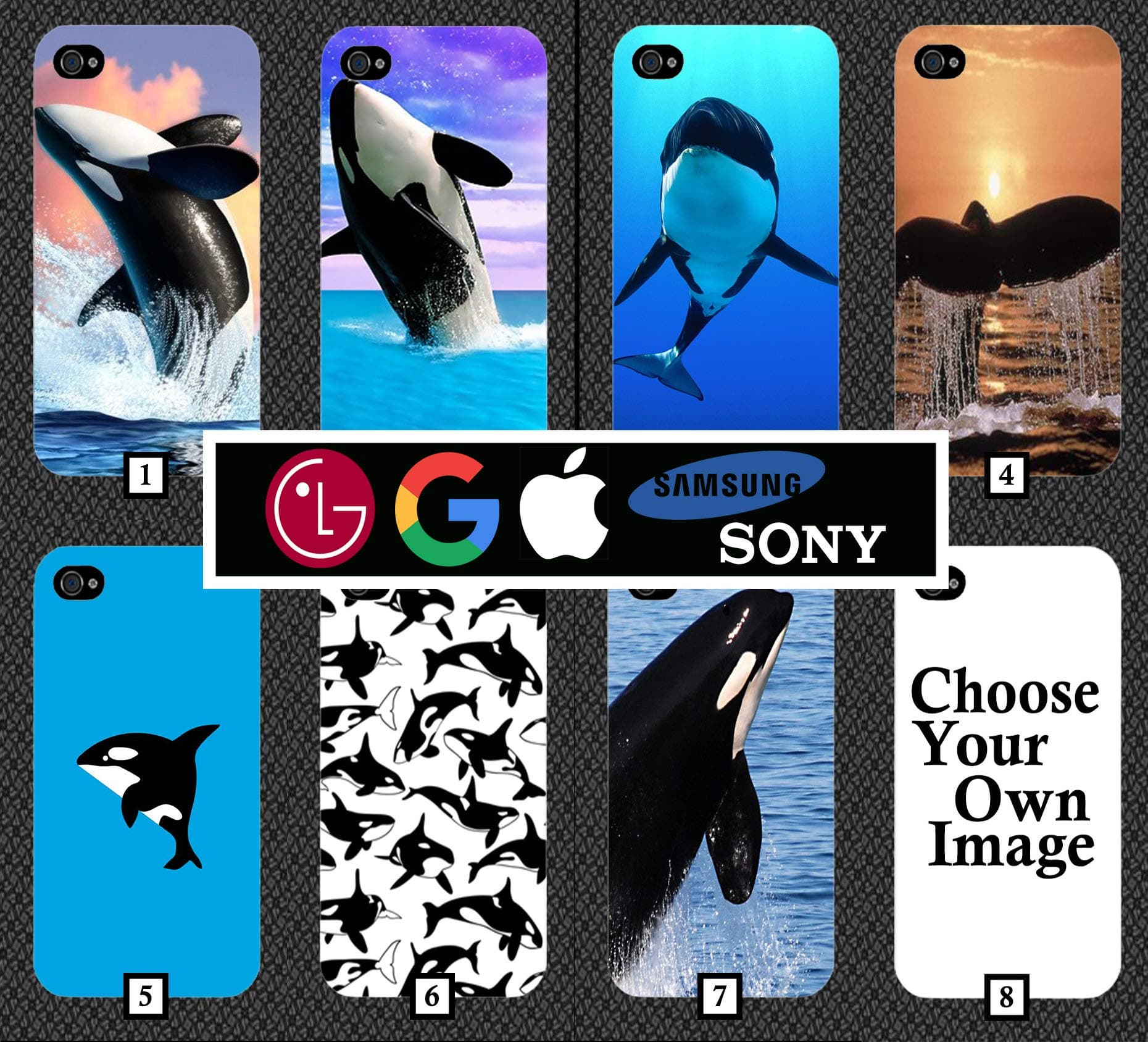 Killer Whale Phone Case Cover Orca Ocean Marine Black And White Sea Dolphin iPhone Samsung Galaxy Google Pixel Huawei LG Sony Xperia OnePlus HTC Nokia 2 3 4 5 6 7 8 9 10 11 XL Plus PC277
