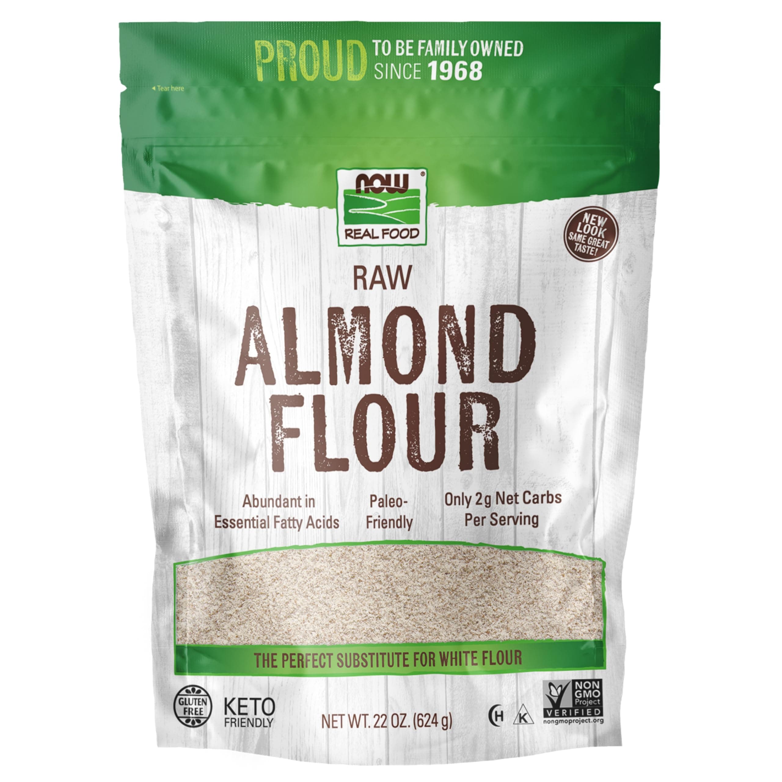 NOW Foods, Almond Flour with Essential Fatty Acids, 5 g Carbs per Serving, 22-Ounce (Packaging May Vary)