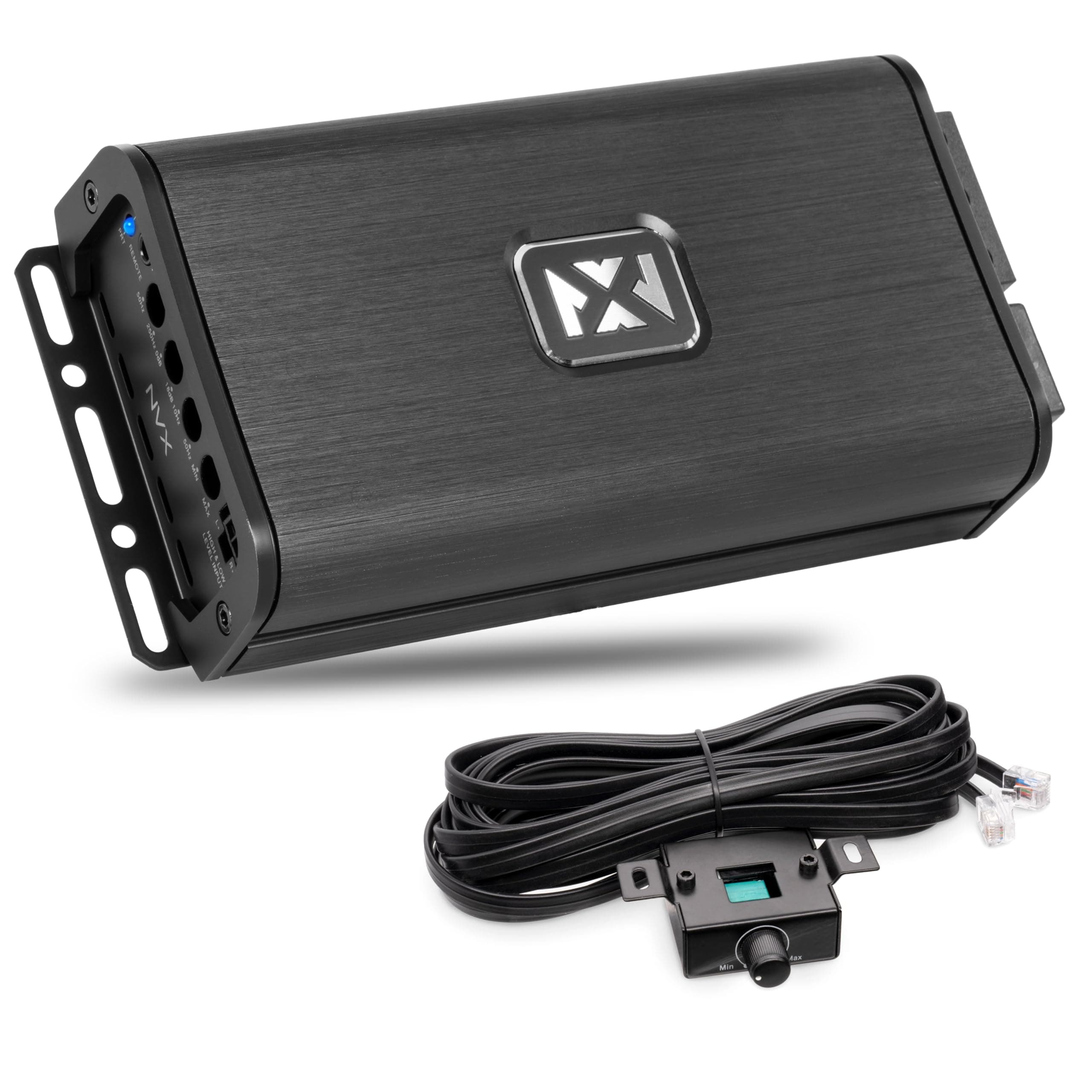 NVX VADM1v2 Micro Class D Monoblock Amplifier – 600W RMS at 1 Ohm – Compact Car/Marine/Powersports Amp with Wired Bass Remote, 4-Way Protection, Subsonic & Low-Pass Filters