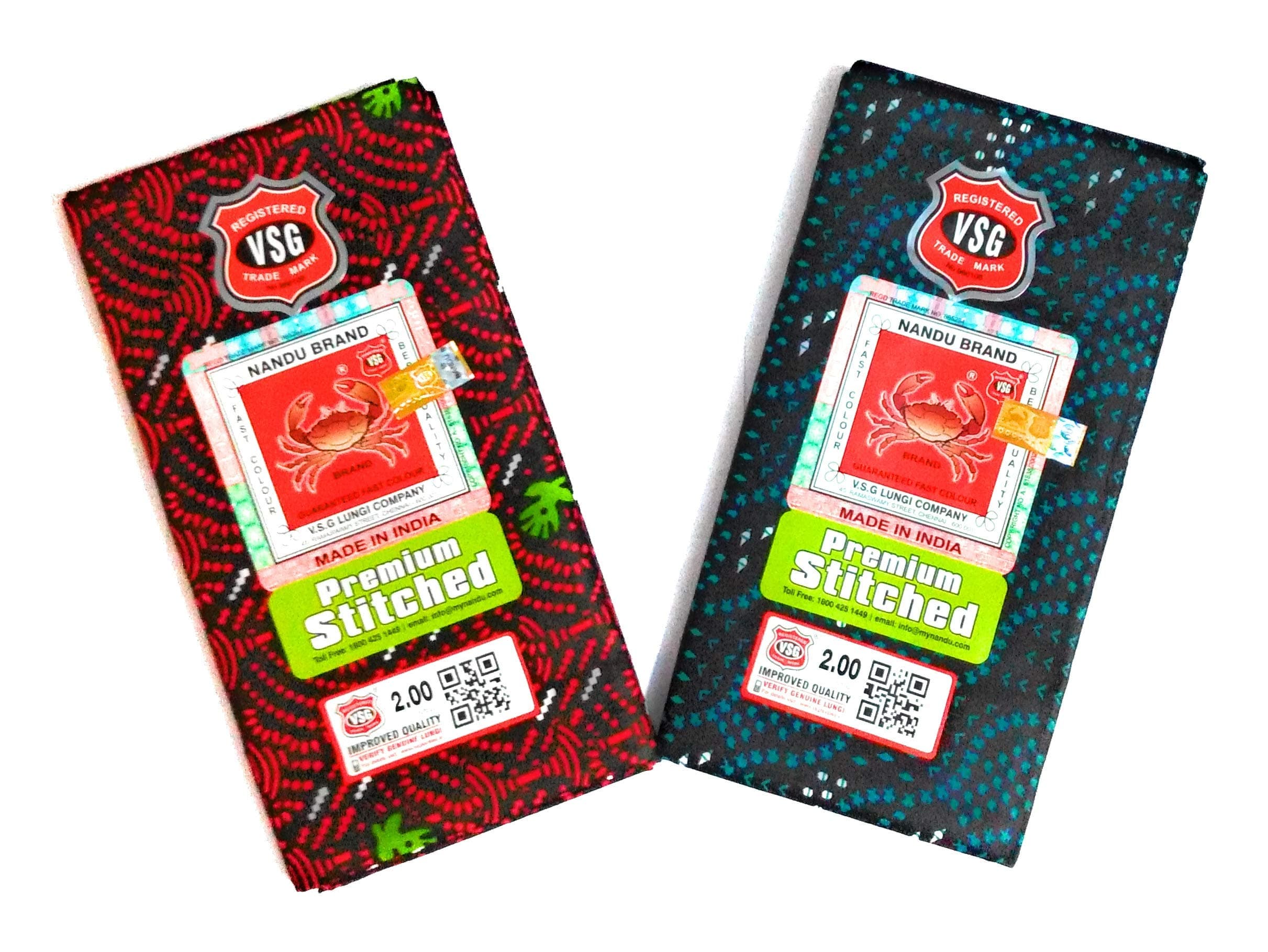 Men's Stitched Printed Lungies (Multicolour, Colour May Vary, Free Size)