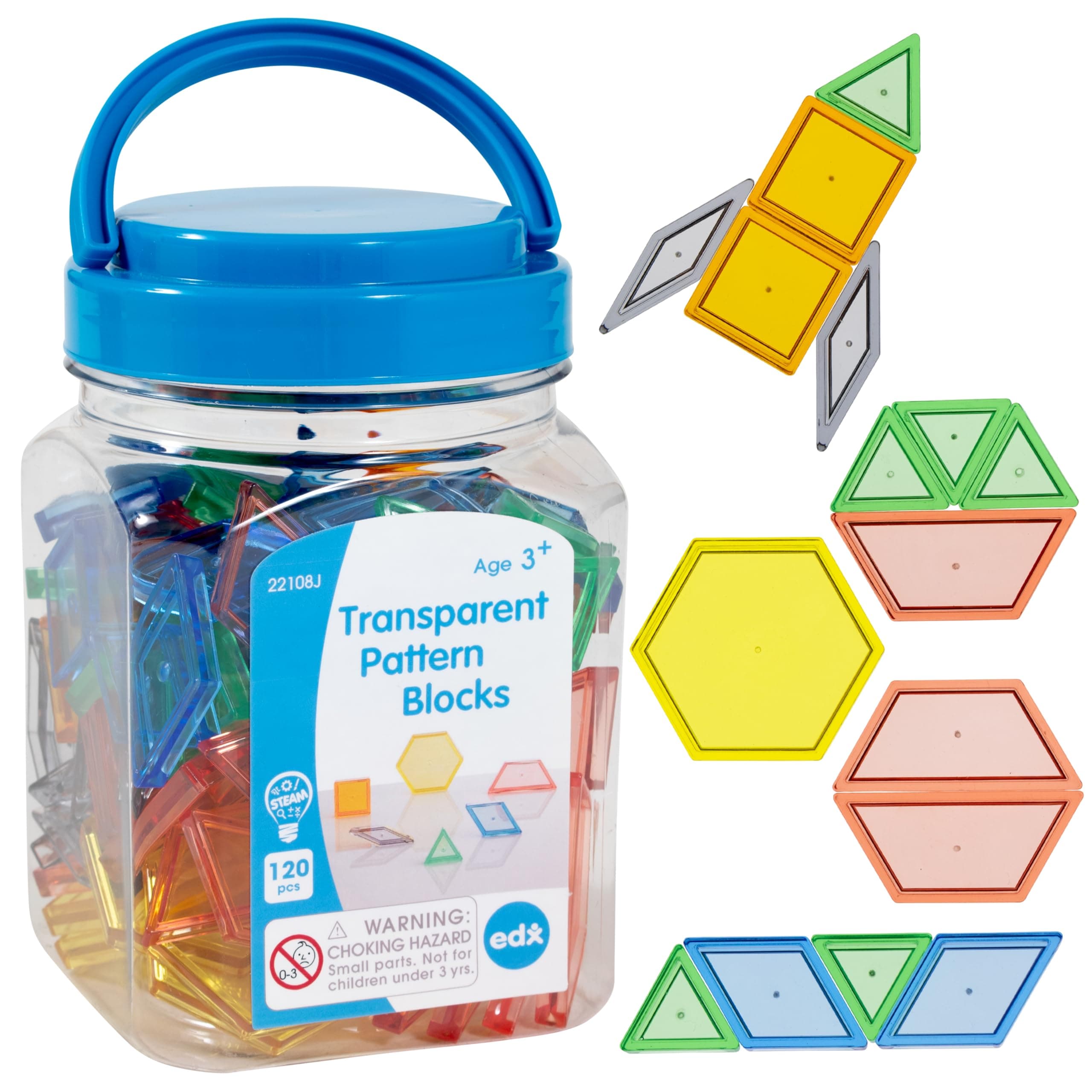 Transparent Pattern Blocks - Mini Jar