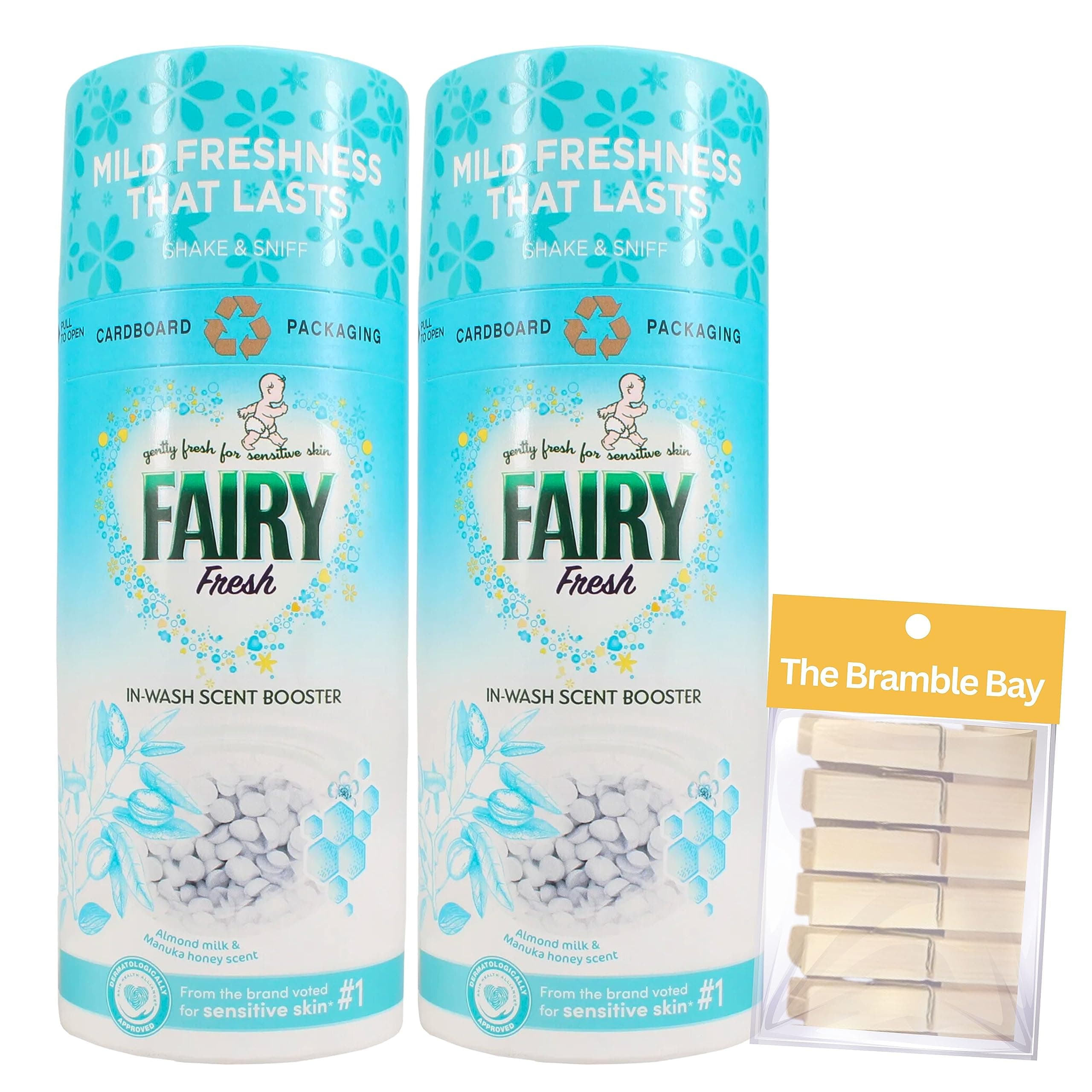 Fairy Scent Booster Beads 176g x2, Wooden laundry pegs x6