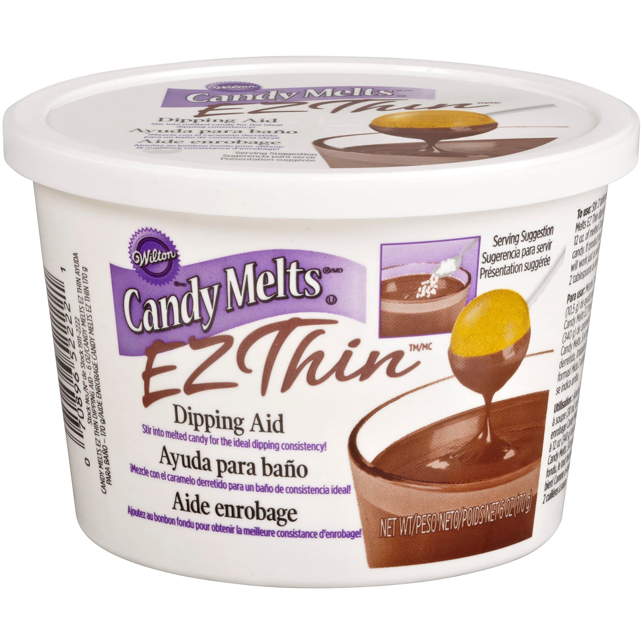 Wilton EZ Thin Dipping Aid for Candy Melts Candy for Cake Pops, Pretzels, Drizzling and Dipping, 6 oz