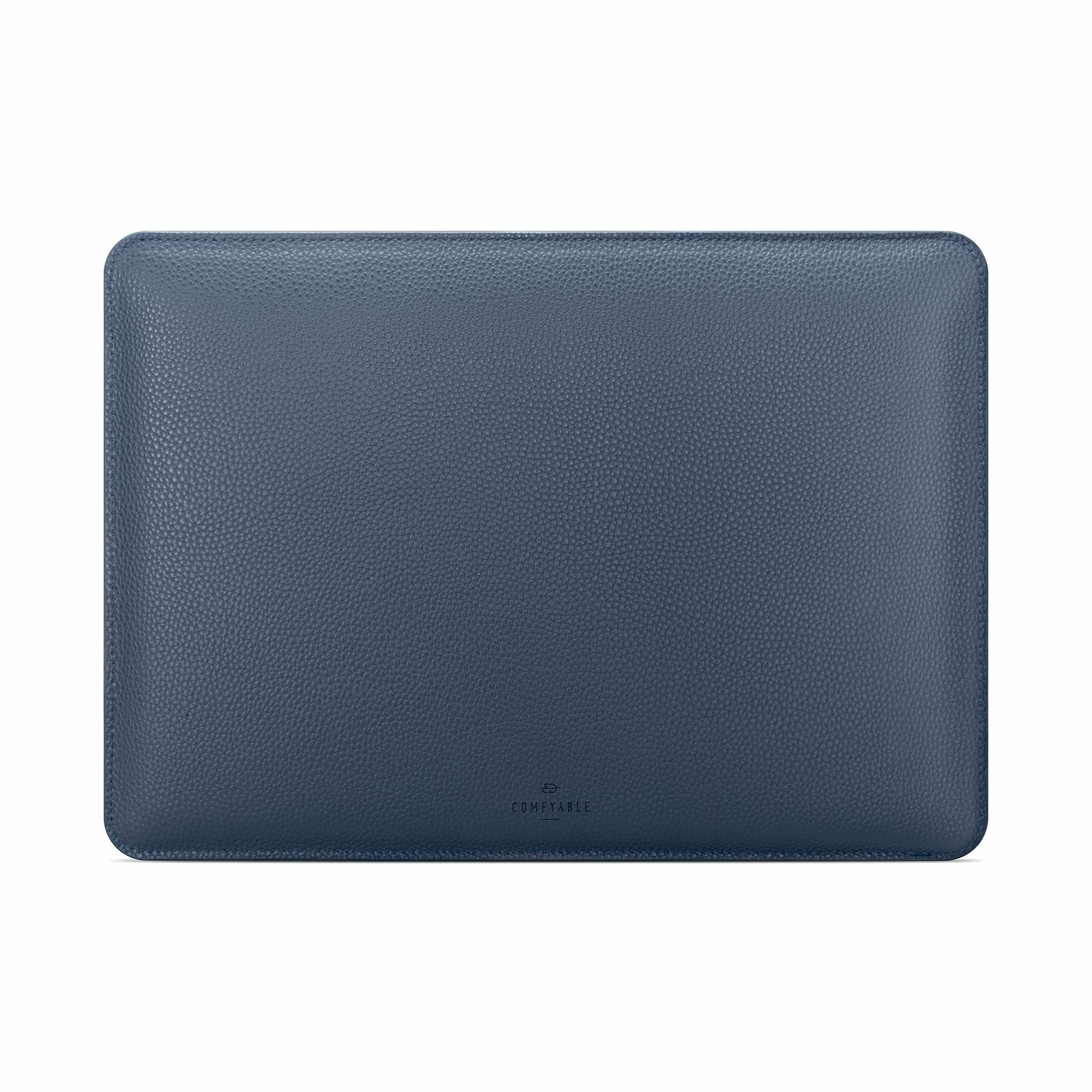 ComfyableLaptop Sleeve 14 Inch Compatible for MacBook Pro 14-in 2021 M1 A2442 & Old Versioned 13-13.3 Inch MacBook Air/Pro, Slim Protective Faux Leather Case with Magnetic Closure, Blue