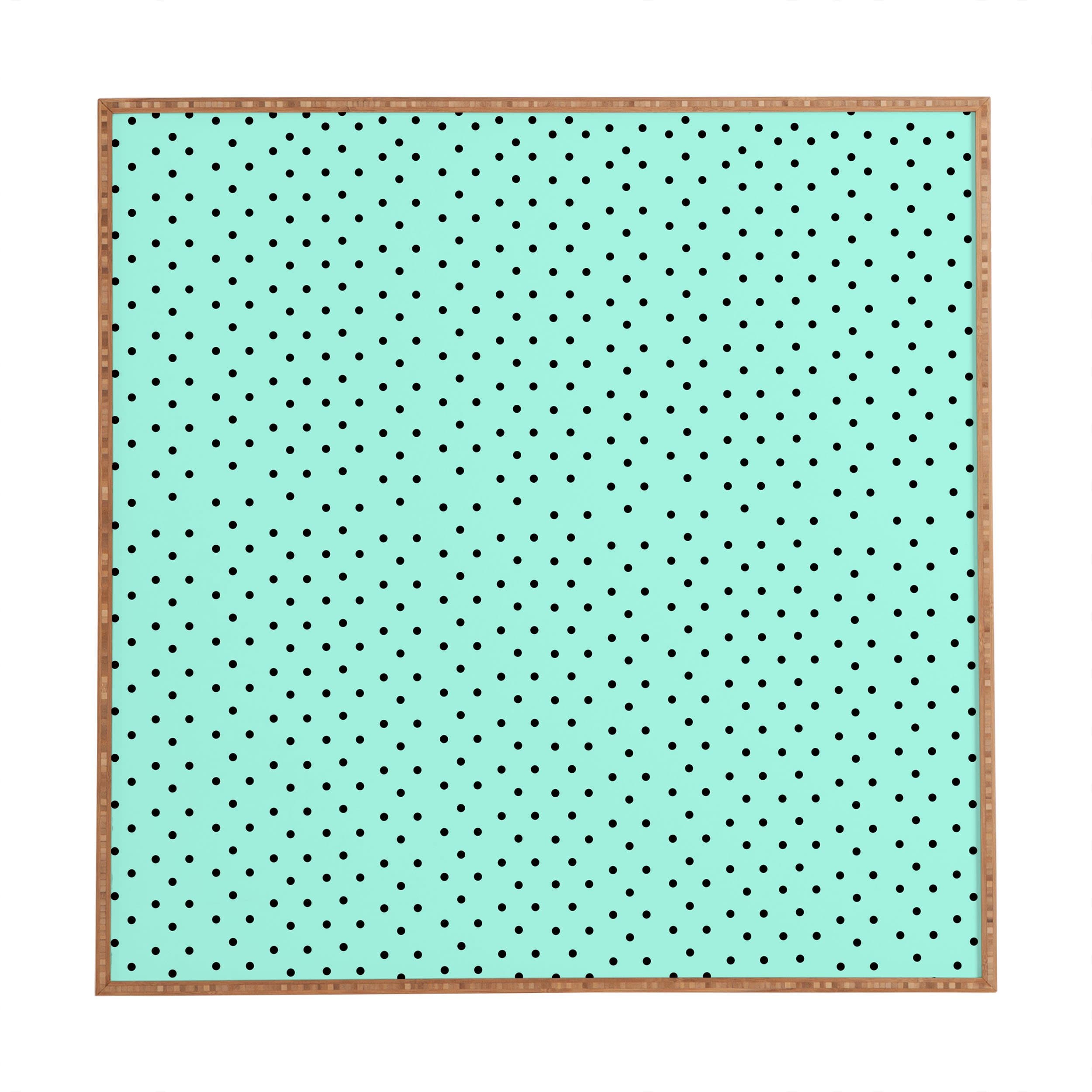Deny Designs Allyson Johnson Minty Blue Polka Dots Framed Wall Art, Small/12 x 12