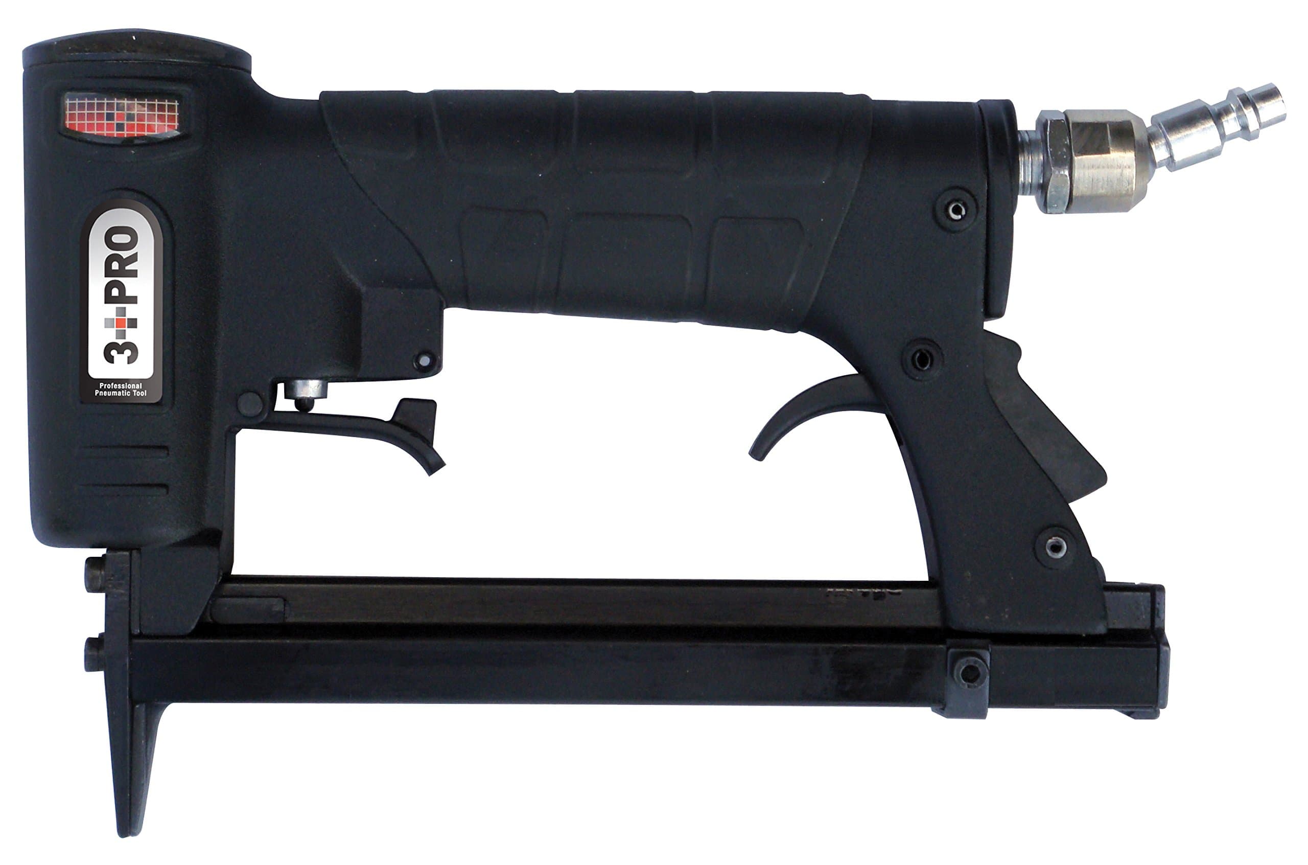 3 PRO 8016P 1/2-Inch Crown 21-Gauge Furniture Stapler, 1/4 - 5/8-Inch Long 8.9x1.8x6.1-Inch, Black/Red