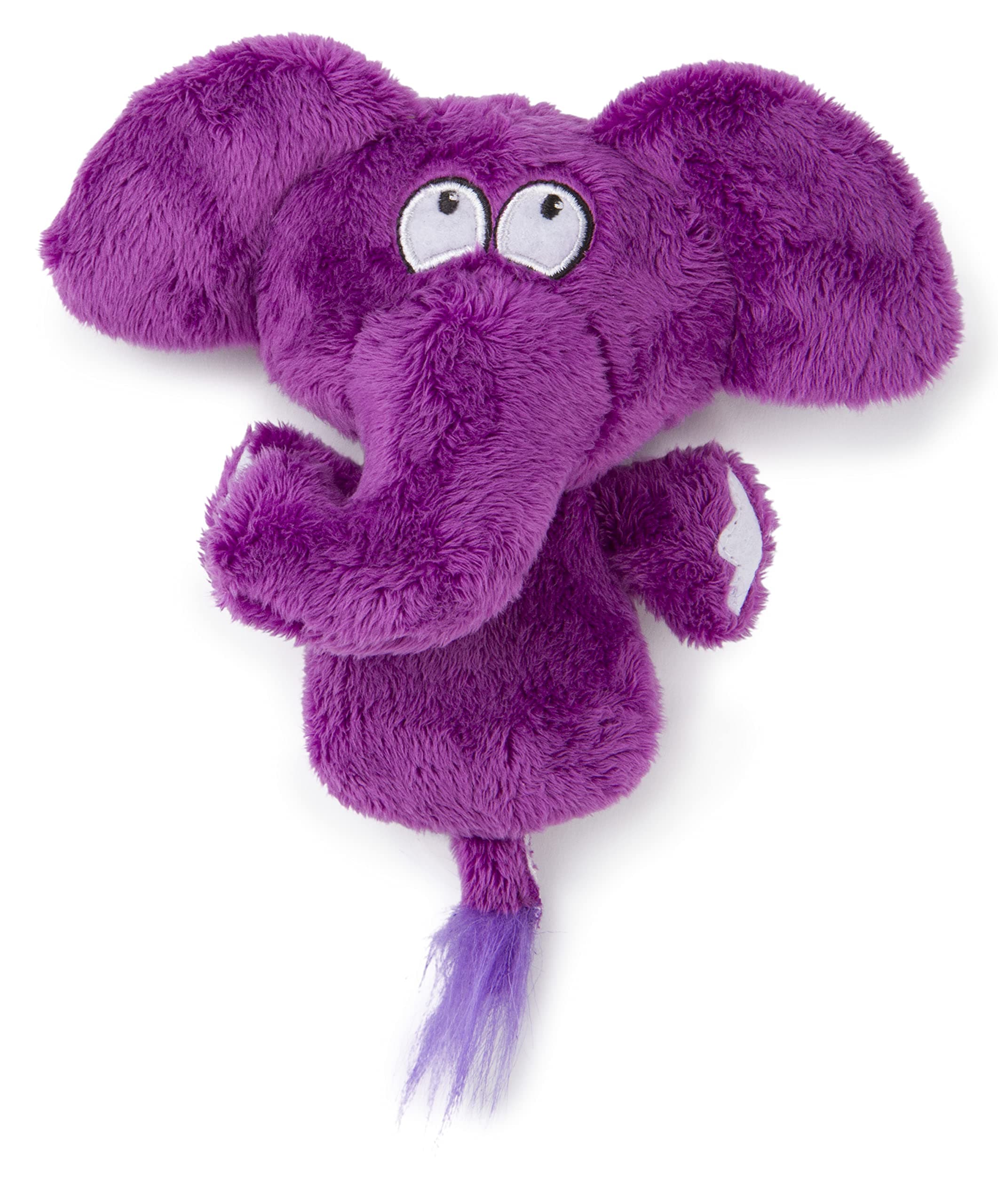 Flattie Elephant Silent Squeak Plush Dog Toy w/ Chew Guard Technology - Purple, Mini