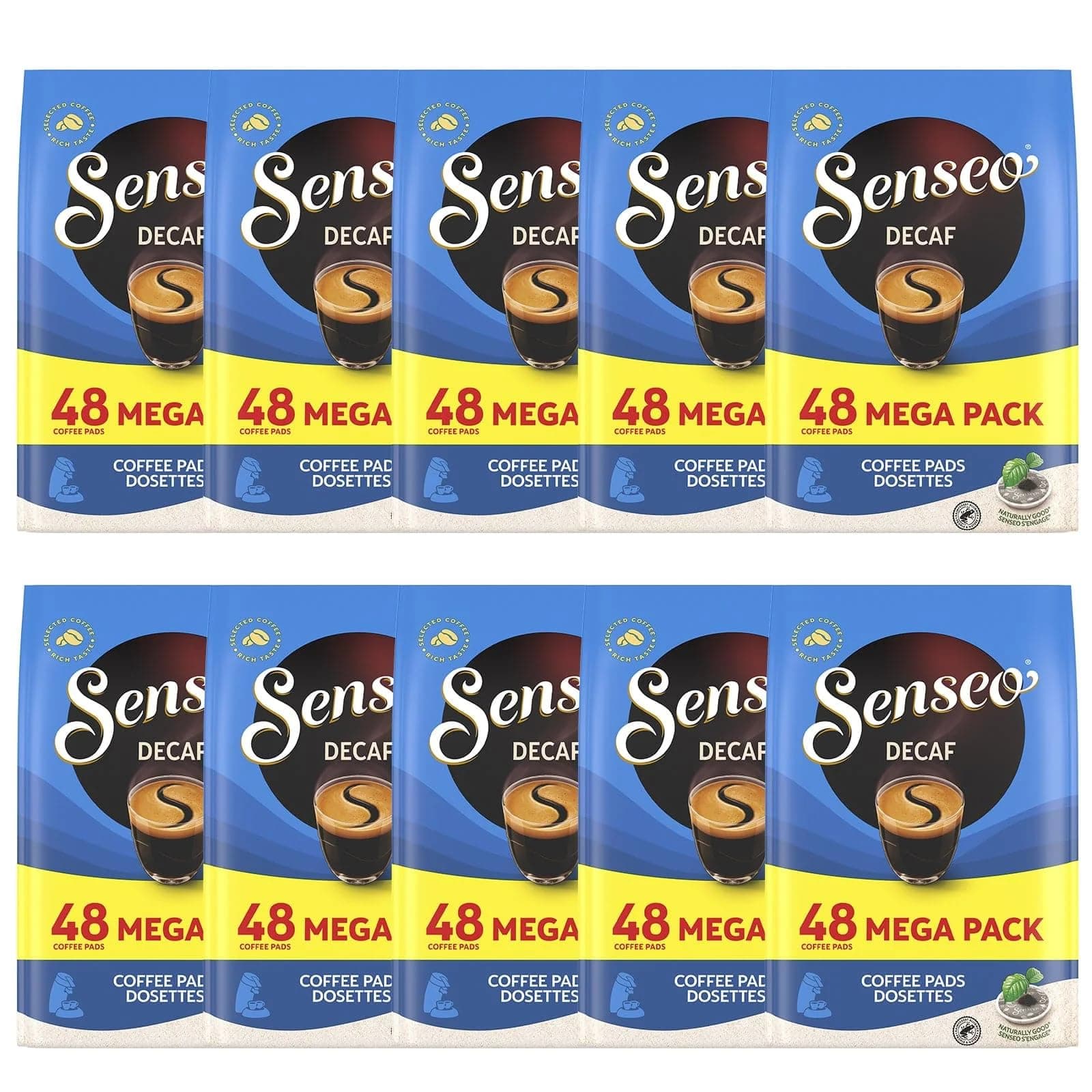 Senseo Coffee Pods, Decaf, 48 Count (Pack of 10) - 480 Pods