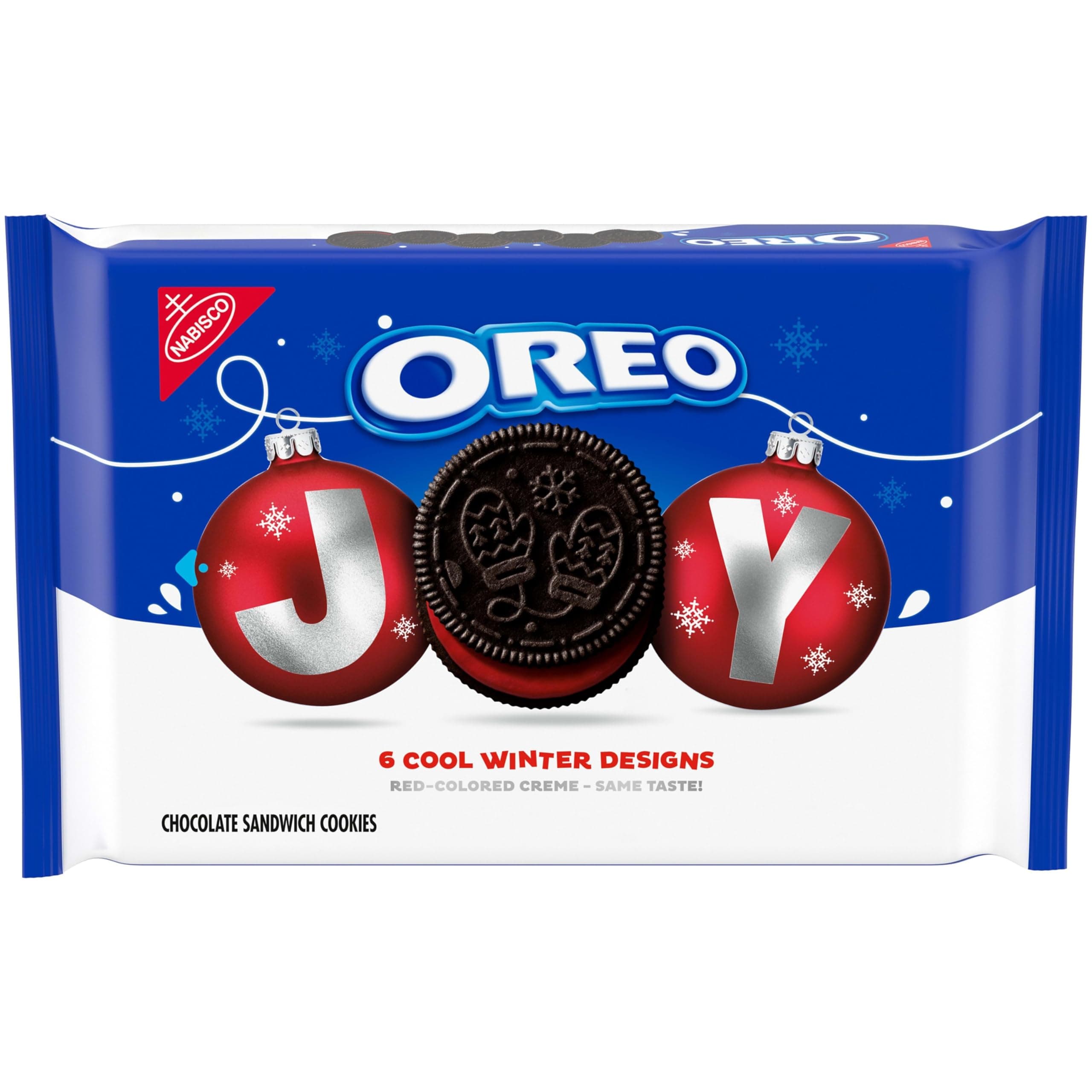 - OREO Joy! Red-Colored Creme Chocolate Sandwich Cookies, Limited Edition Holiday Cookies, 18.71 oz