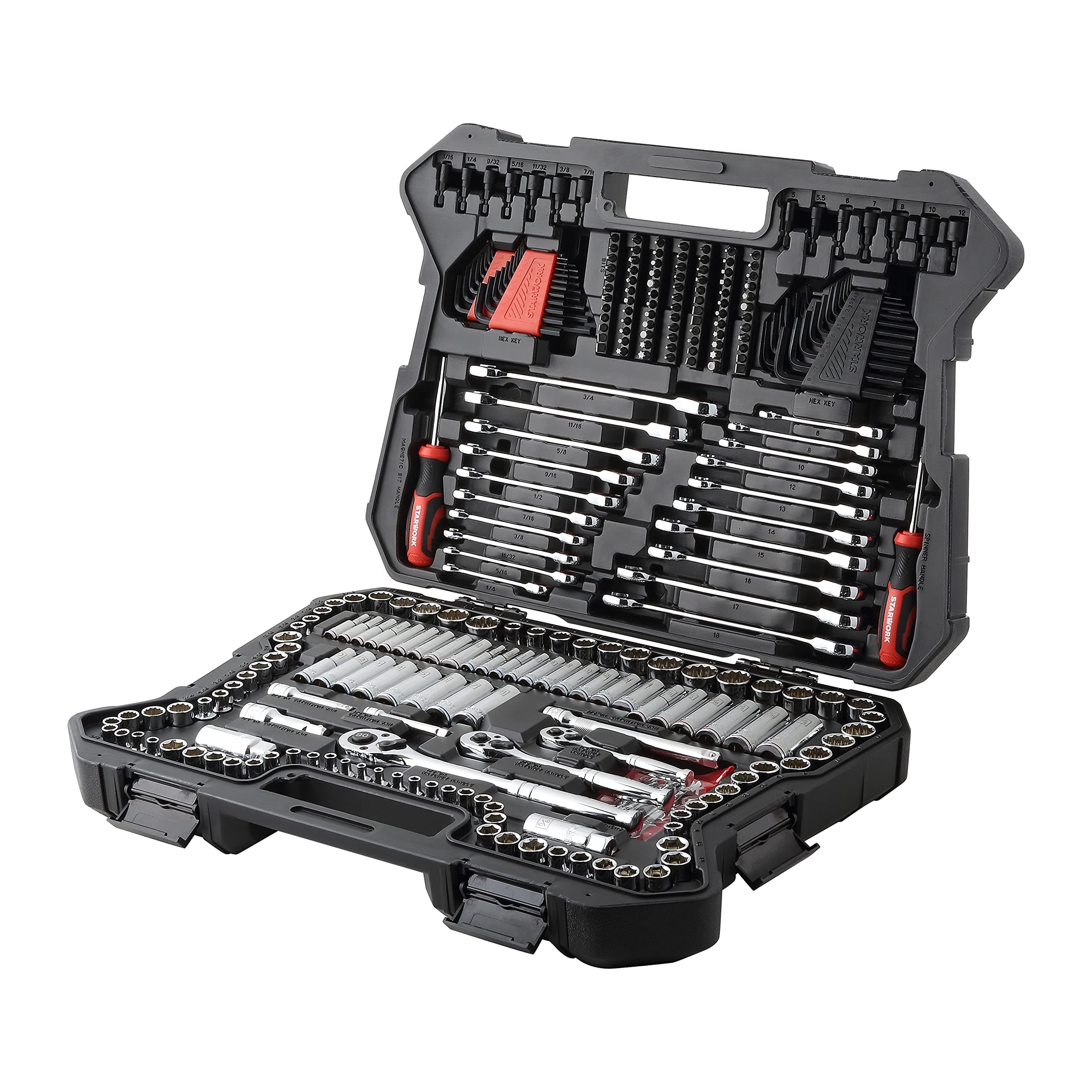 STARWORK TRUE MECHANIC 303-Piece Mechanics Tool Set and Socket Set, Professional, SAE/Metric