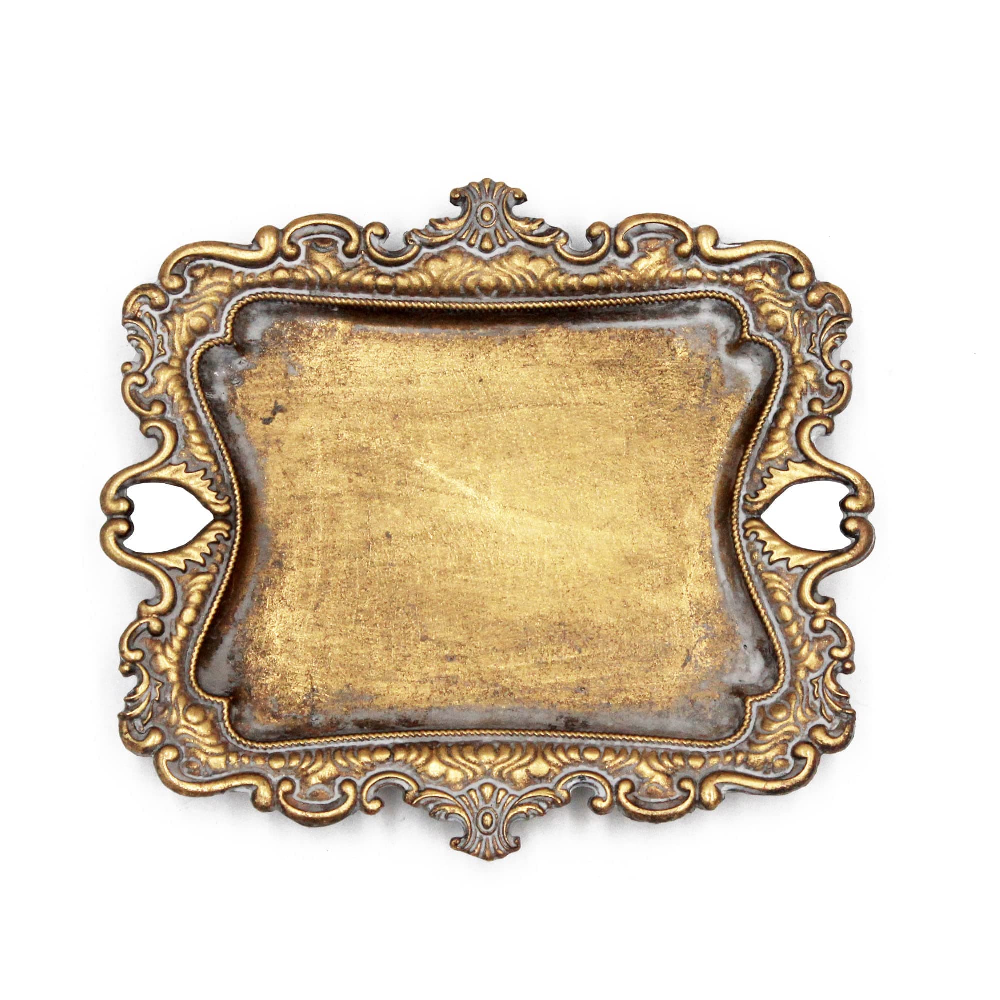 Vintage Small Gold Ring Dish, Birthday & Wedding Gifts for Women,Wedding Ring Tray - 5.3 x 4.5 inches