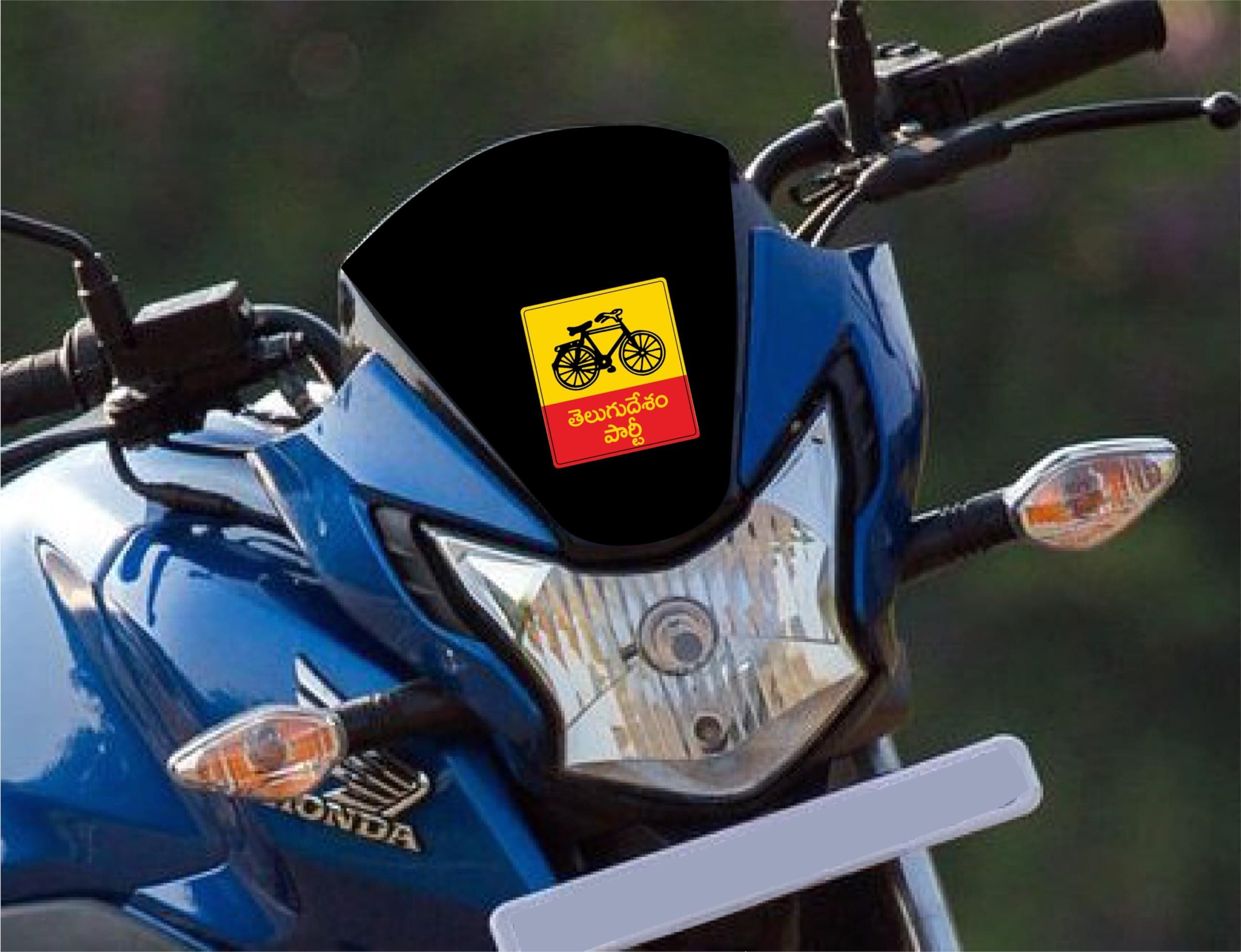 PEACOCKRIDE Telugu Desam Party I N. Chandrababu Naidu I TDP I Bike Sticker (PVC Vinyl)