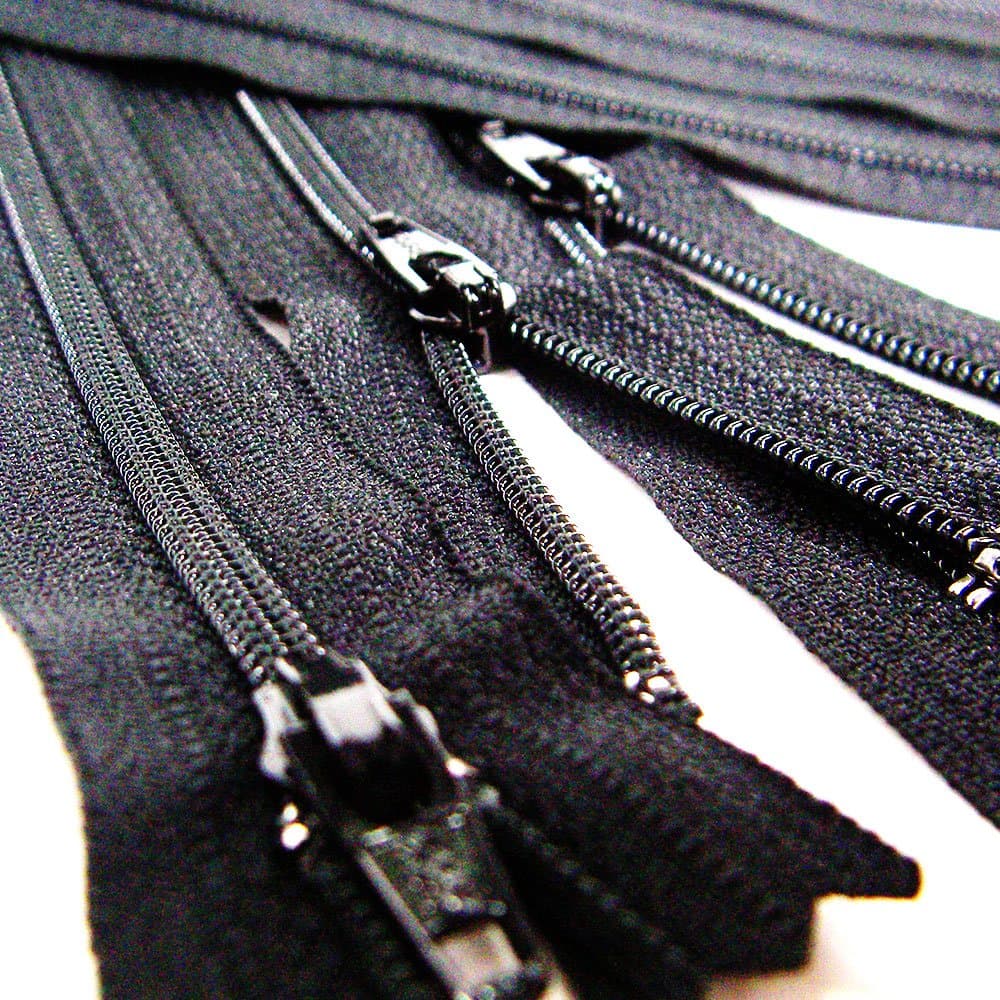 YKK 12" Zipper #3 Color Black Skirt & Dress Closed Bottom (12 Zippers / Pack)