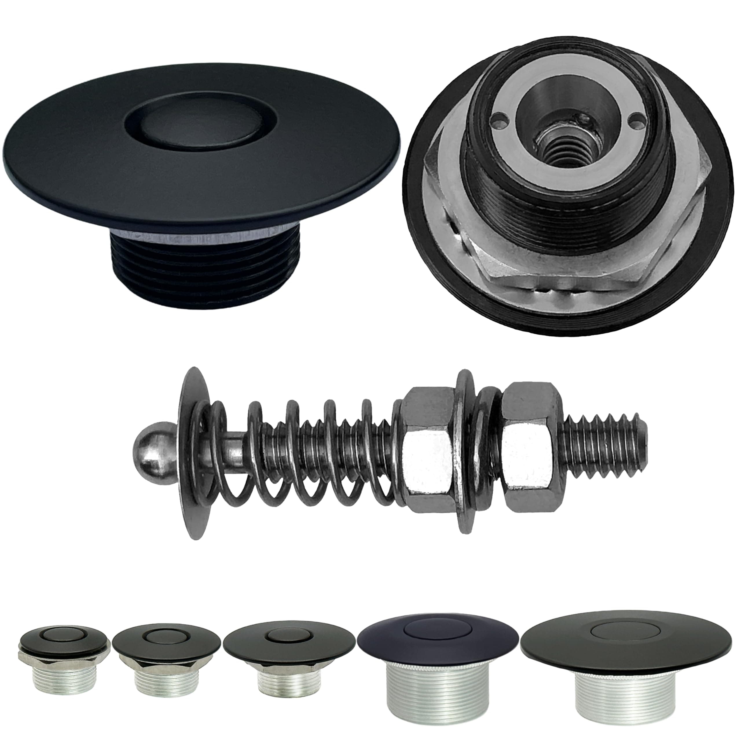 Black 1.5" & 2" Stud Quick Release Latch Hood Pin Made in USA