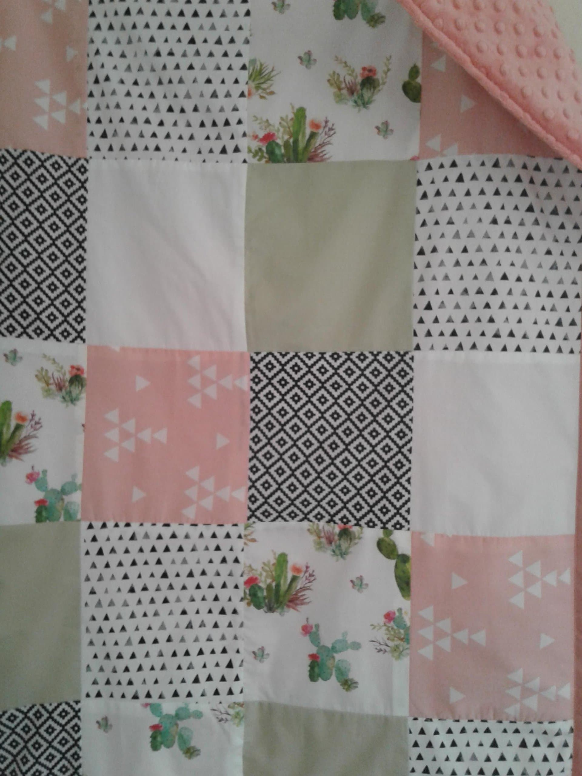 Boho Cactus Floral Girl's Baby Blanket