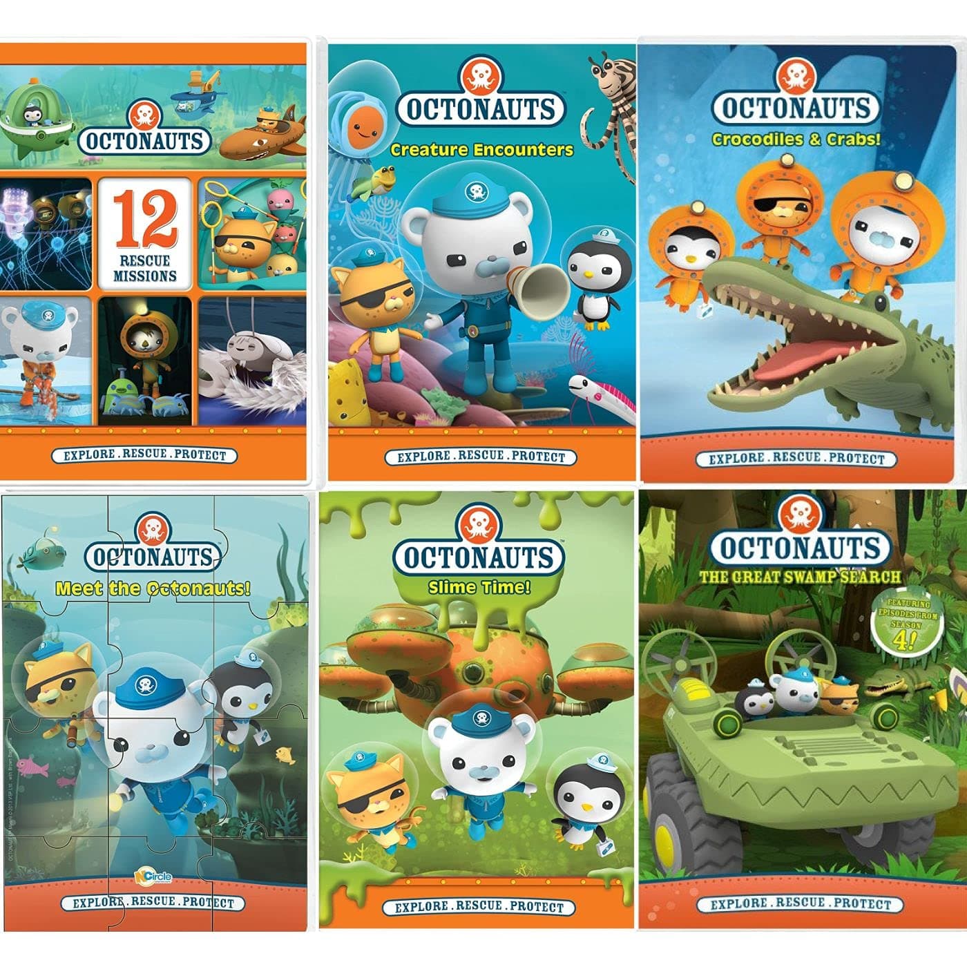 Octonauts 6 DVD Set: 12 Rescue Missions/Creature Encounters/Crocodiles and Crabs/Meet The Octonauts/Slime Time/Great Swamp Search (6 DVD Set - Over 9 Hours / 25+ Episodes) Ross Breen