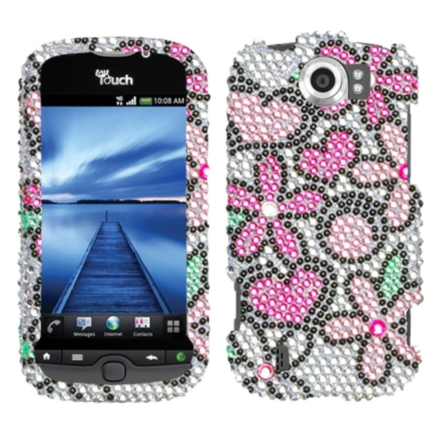 Asmyna HTCMYTH4GSLHPCDM167NP Dazzling Luxurious Bling Case for HTC My Touch 4G Slide - 1 Pack - Retail Packaging - Fantastic Flowers