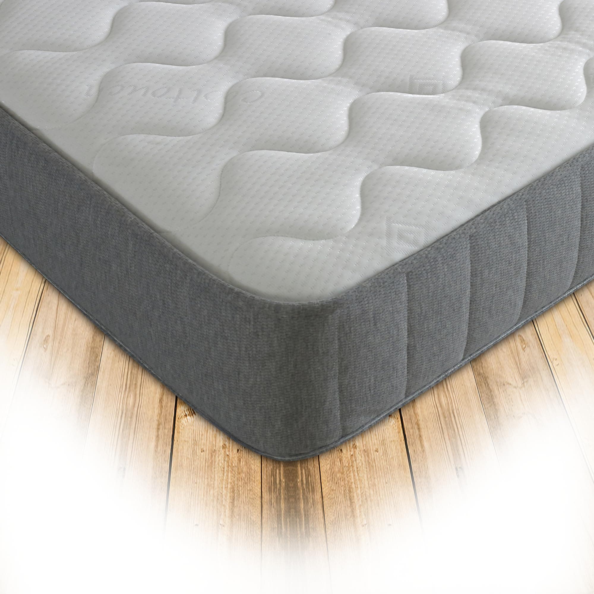 Starlight Beds Castle 8-Inch Hybrid Small Double Memory Foam Mattress with Springs – Soft, Grey, (4ft x 6ft3)