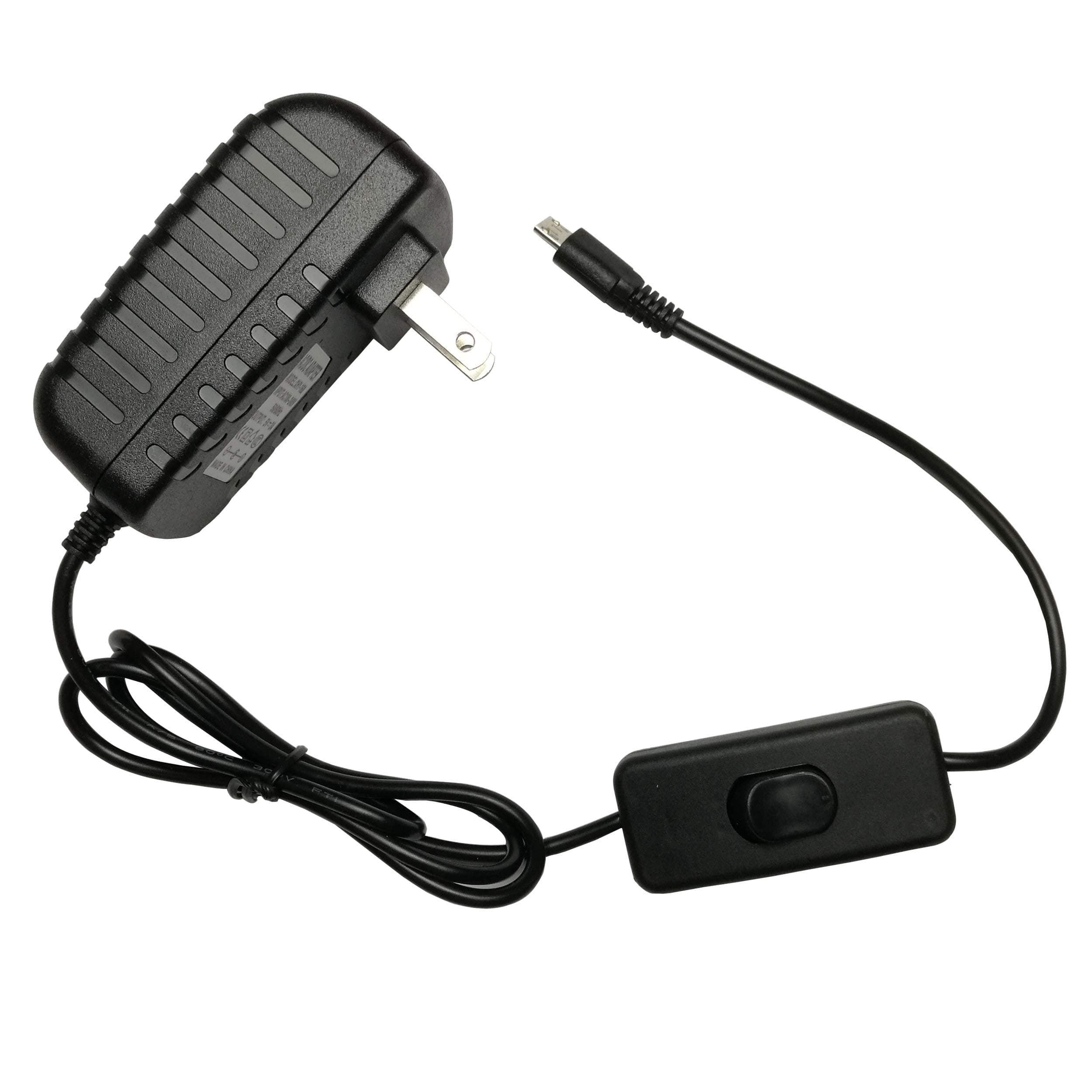 Sudopo OLSAinny Ardour Van BESTELO Raspberry Pi 3 Model B B+ A+ Plus Power Supply Charger AC Adapter 5V 3A PSU Micro USB 3 Feet with Power On/Off Switch
