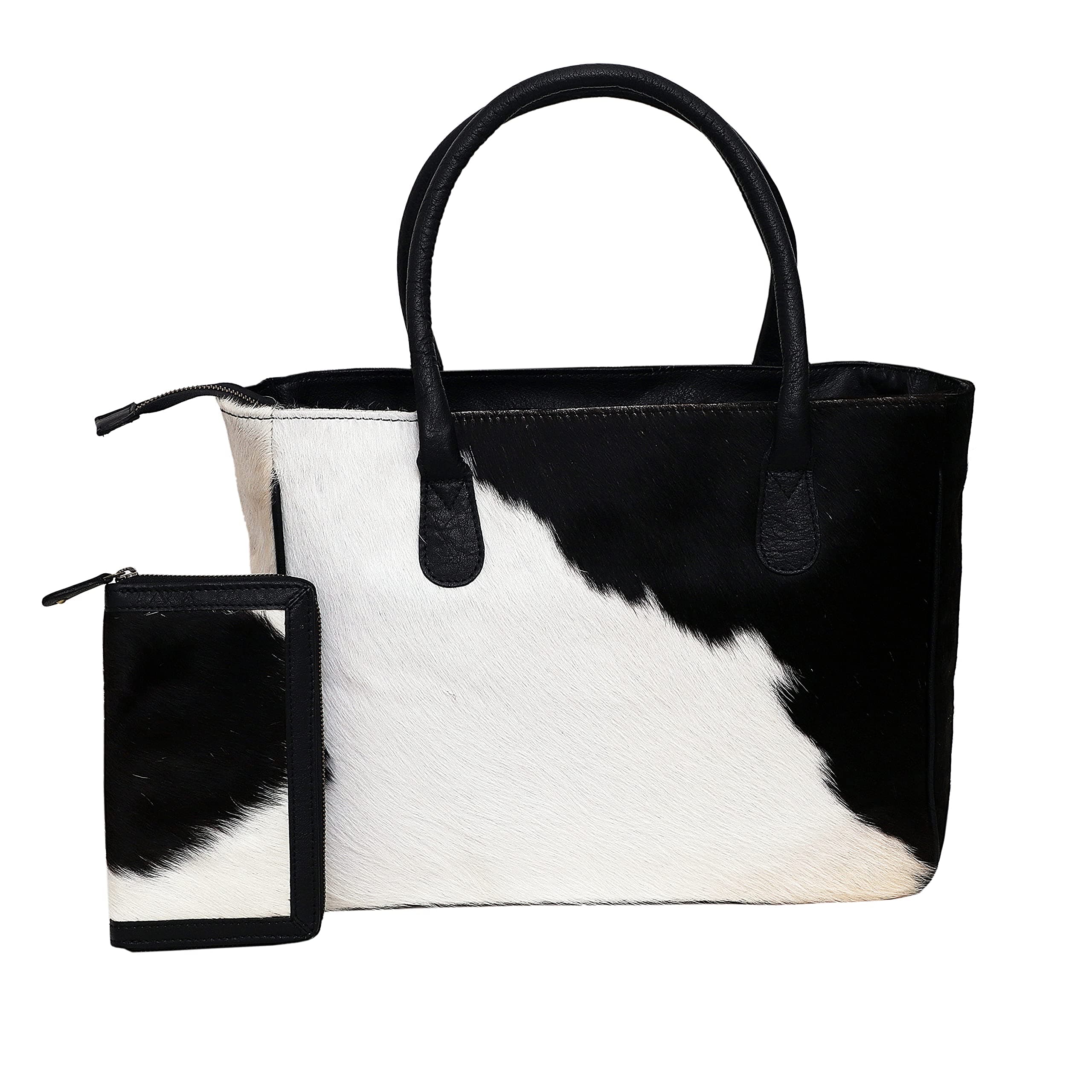 cueroWomen's Western Classic Cowhide Tote Bag Shoulder Handbag with Freebie Clutch Shoulder Hand Bag Classical Tote