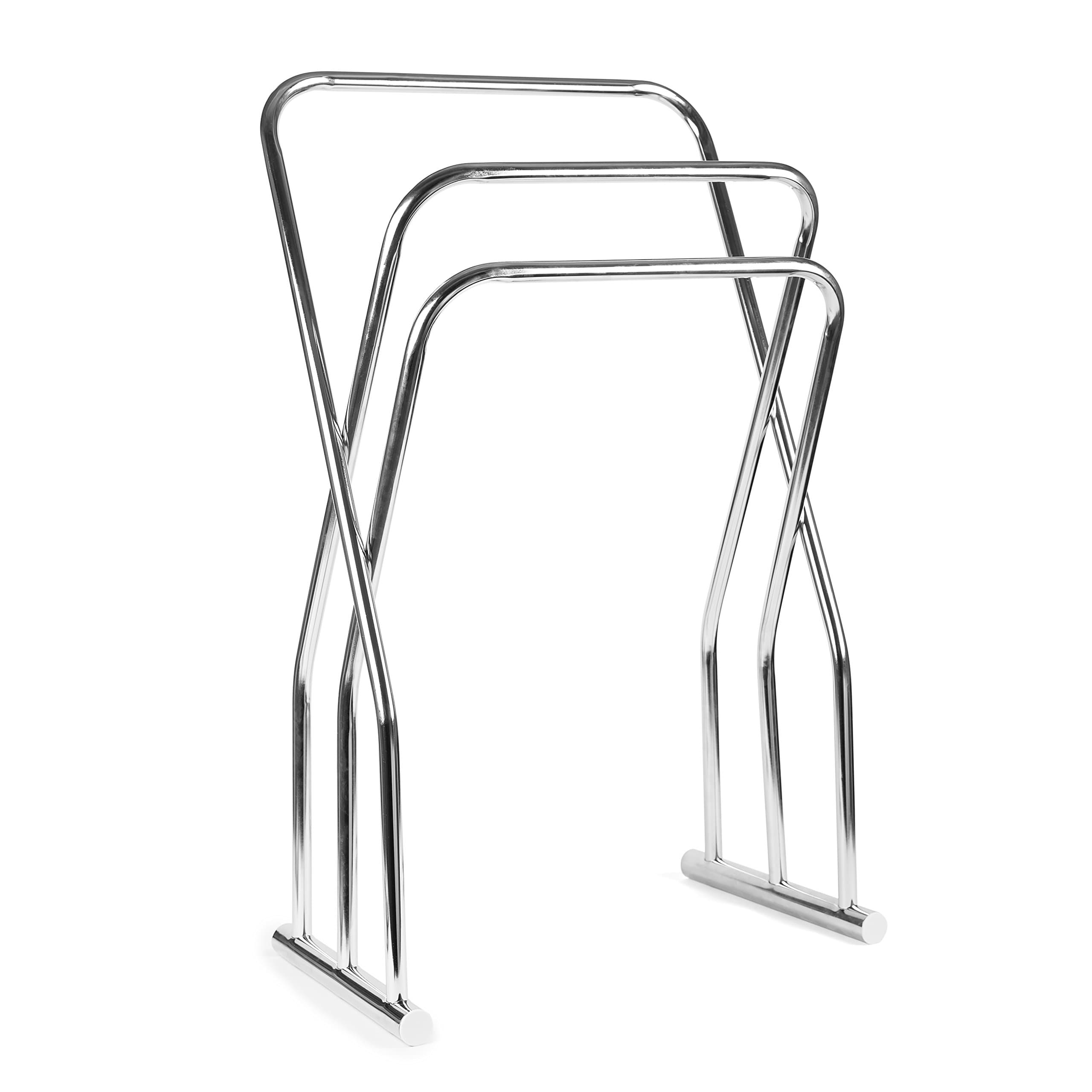 3 TIER TOWEL STAND IN CHROME FREE STANDING BOWE CONTEMPORARY DESIGN