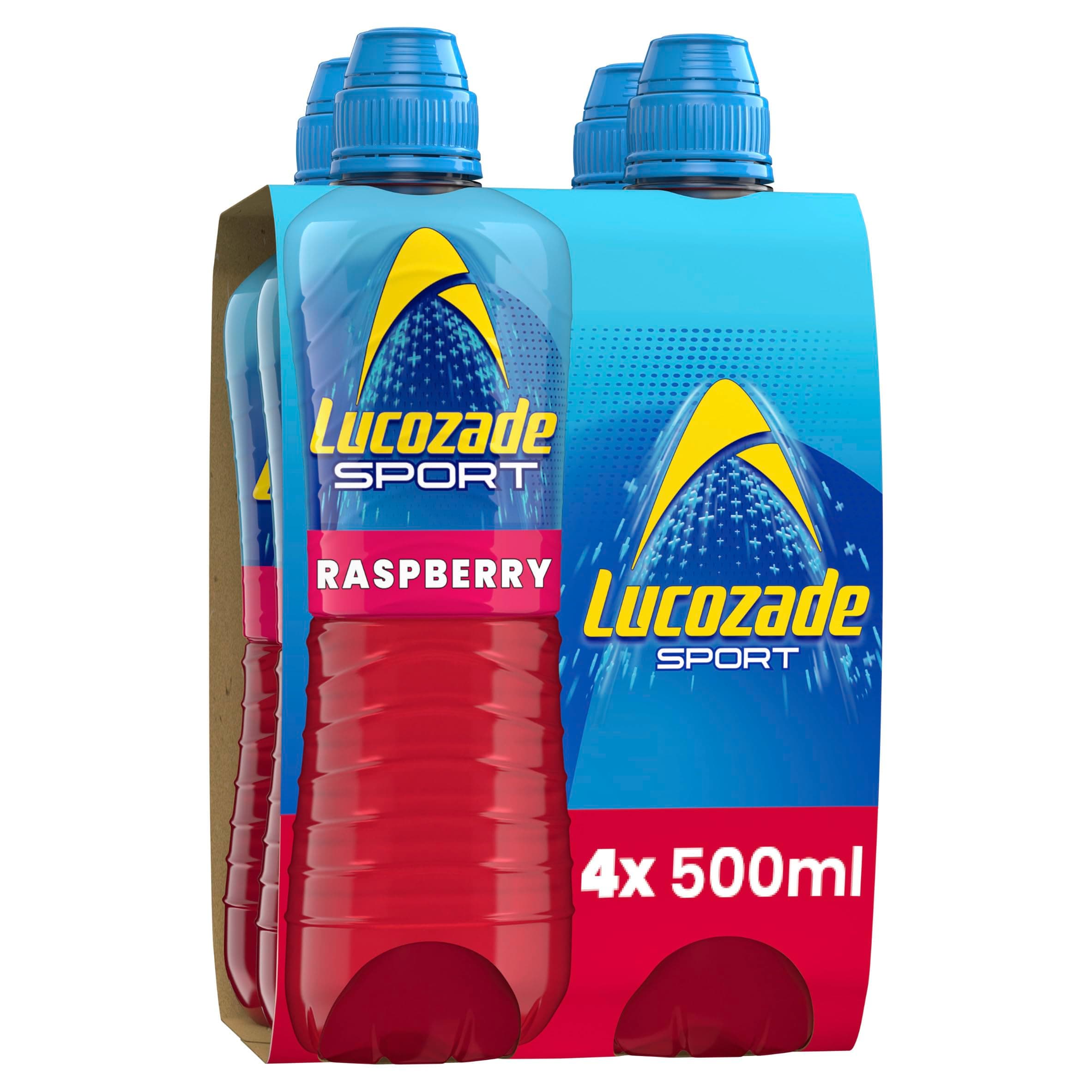 Lucozade Sport Body Fuel - Raspberry 4x500ml| Isotonic sports drink, with Electrolytes and Vitamin B3 | Still | Bursting with Flavour