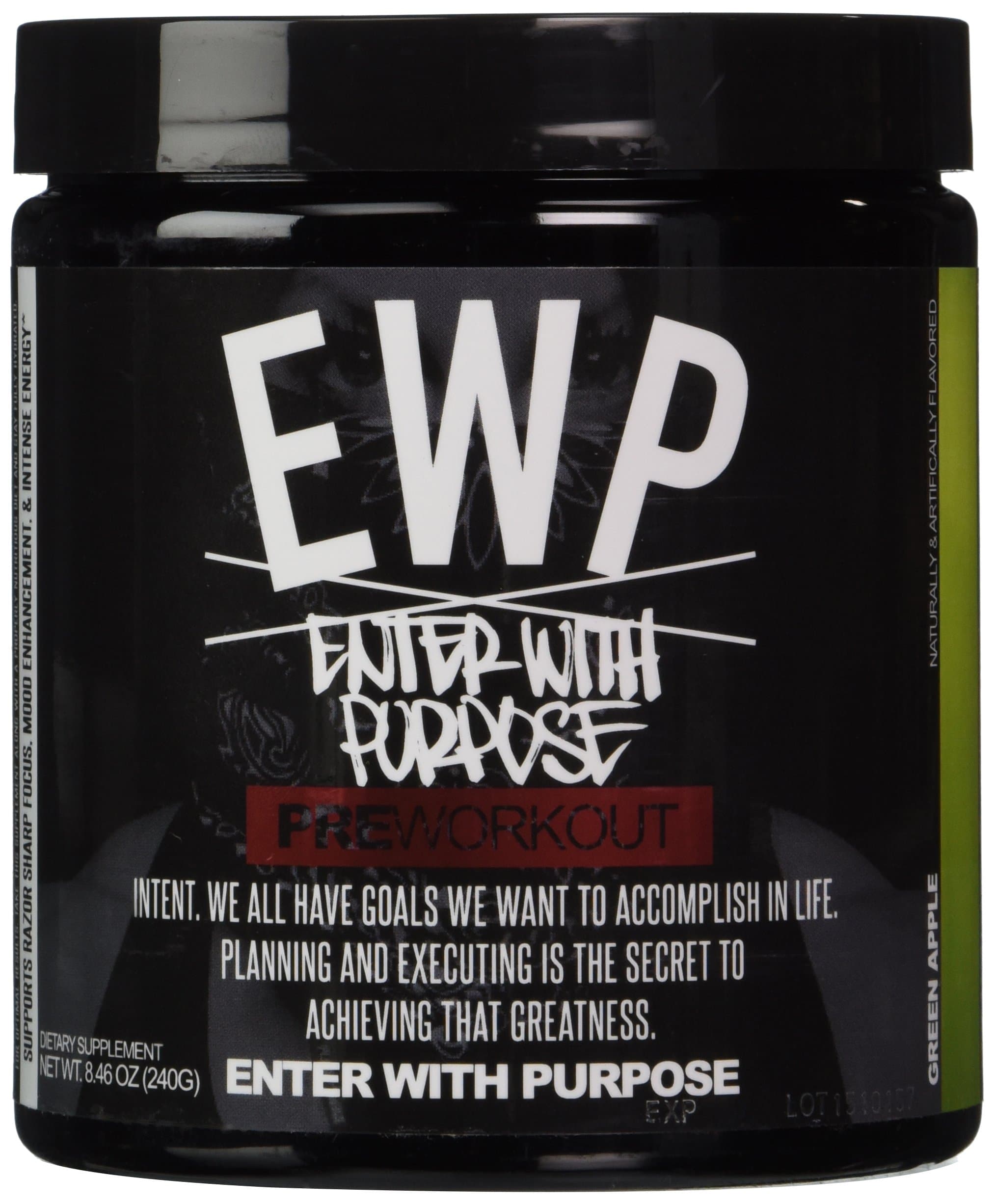 Run Everything Labs Enter with Purpose Pre-Workout Powder, Green Apple, 8.46 Ounce