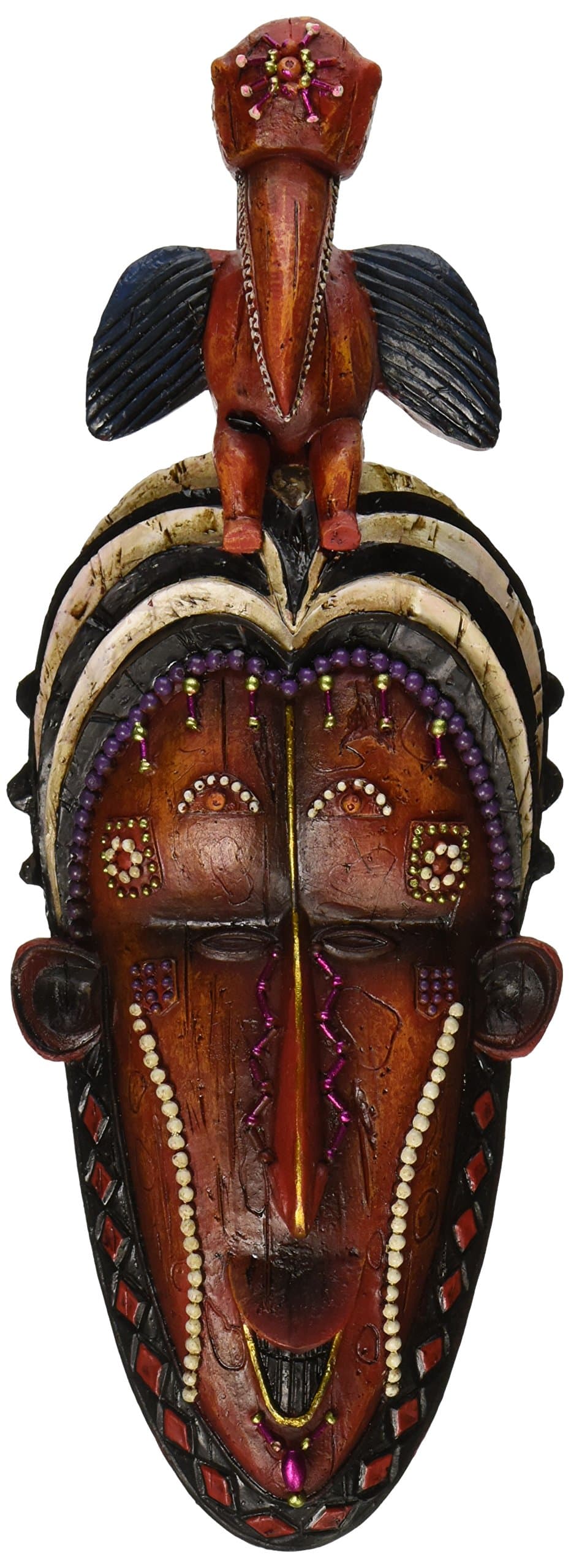 Masks of The Congo: Hornbill Wall Sculptures, Woodtone, 4.00" x 2.00"