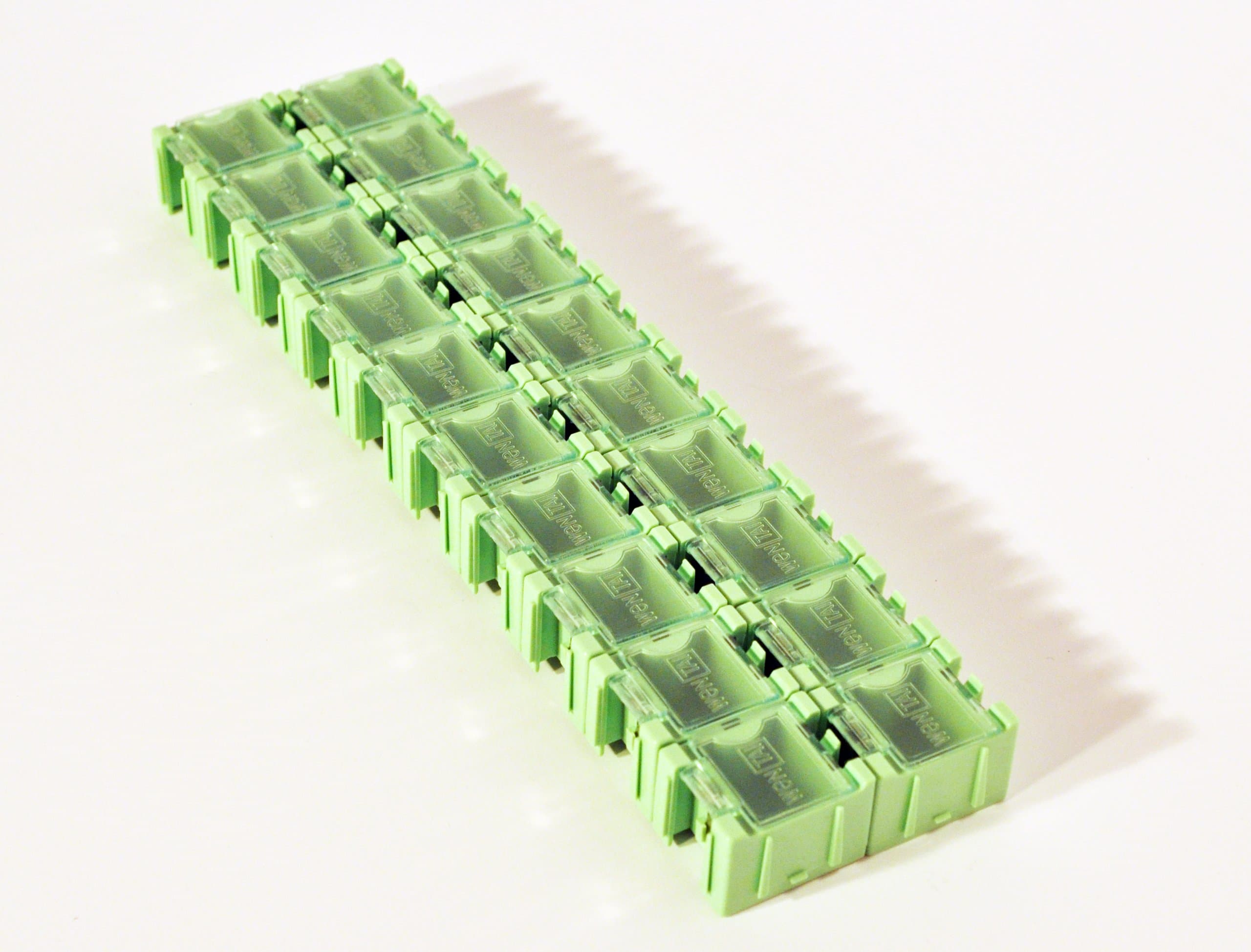 Wen-Tai Green SMT SMD Component Small Part Hobby Storage Snap Box and Organizer (set of 20)