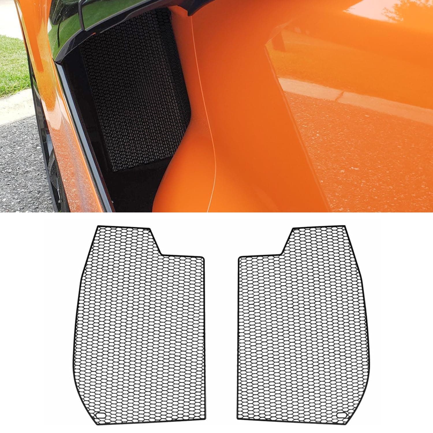 BILLFARO 2Pcs Side Intake Grille Insert Radiator Guards,Driver and Right Passenger Aluminium Side Front Bumper Grille Vent Cover for Corvette C8 Z06 and E-Ray 2023-2024