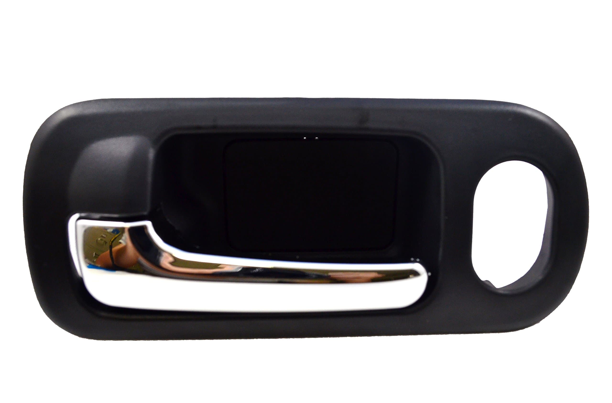 PT Auto Warehouse HO-2572MA-FL - Inside Interior Inner Door Handle, Black Housing with Chrome Lever - with Power Lock Hole, 4-Door Sedan, Driver Side Front