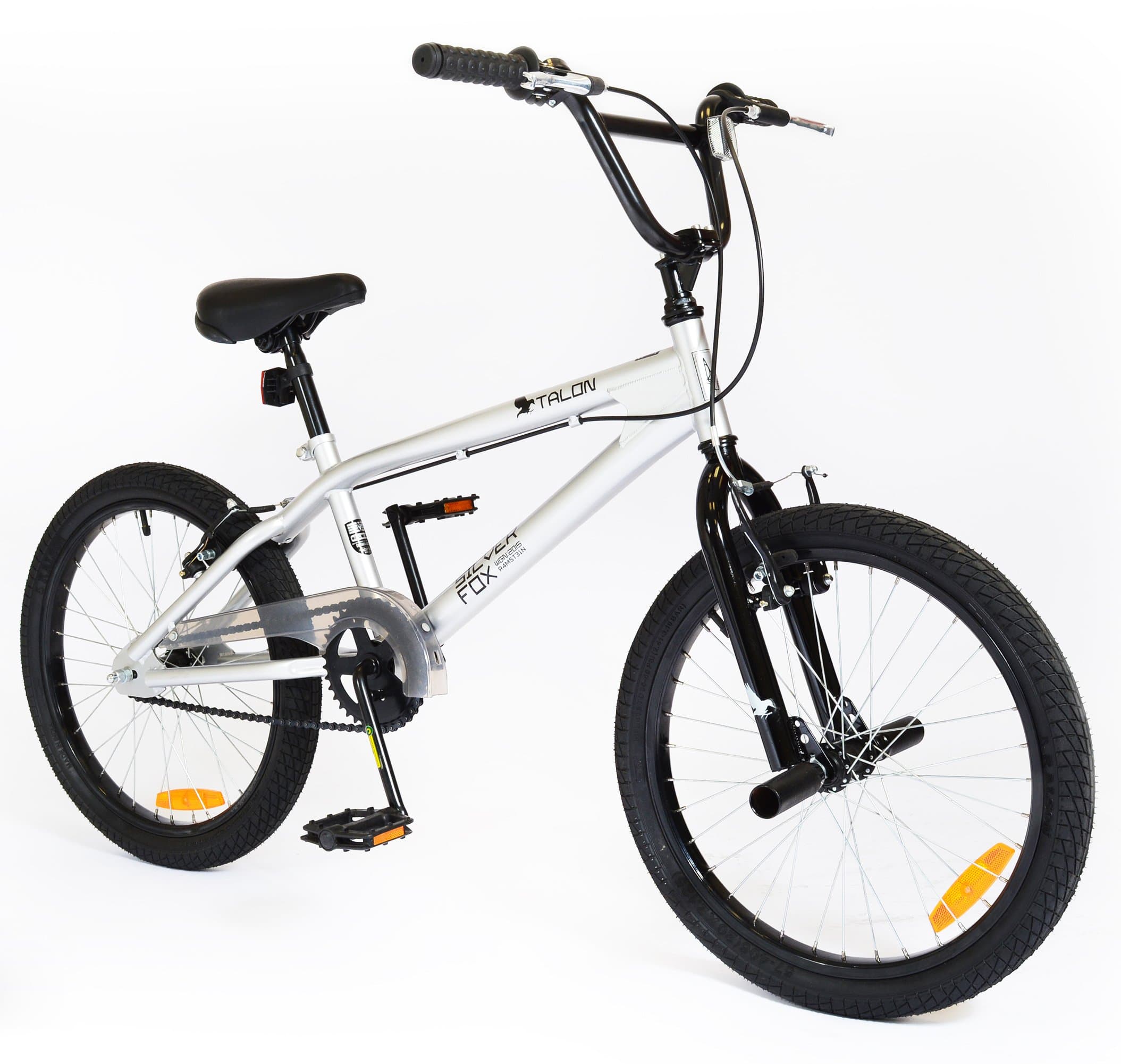 Muddyfox x Silverfox Talon, Unisex BMX Bike - silver, 11 inch Frame, 20 inch Wheels.
