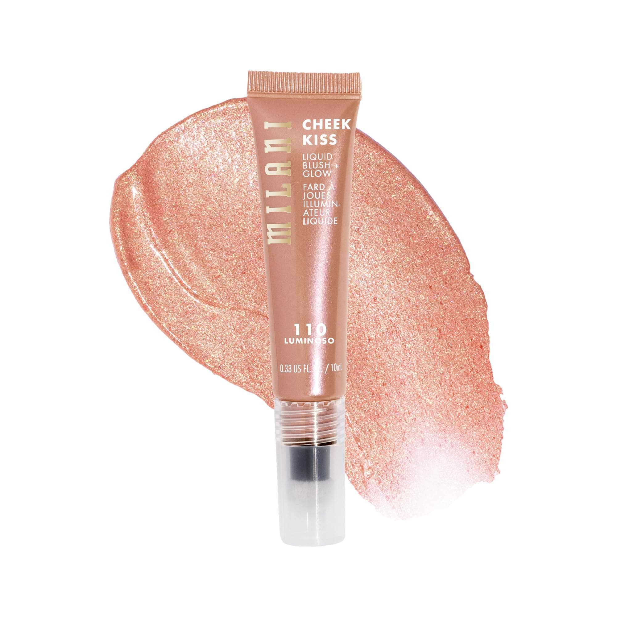 Cheek Kiss Liquid Blush + Glow, Creamy 2-in-1 Blush for Cheeks and Highlighter Makeup for Dewy, Radiant Finish- 110 Luminoso