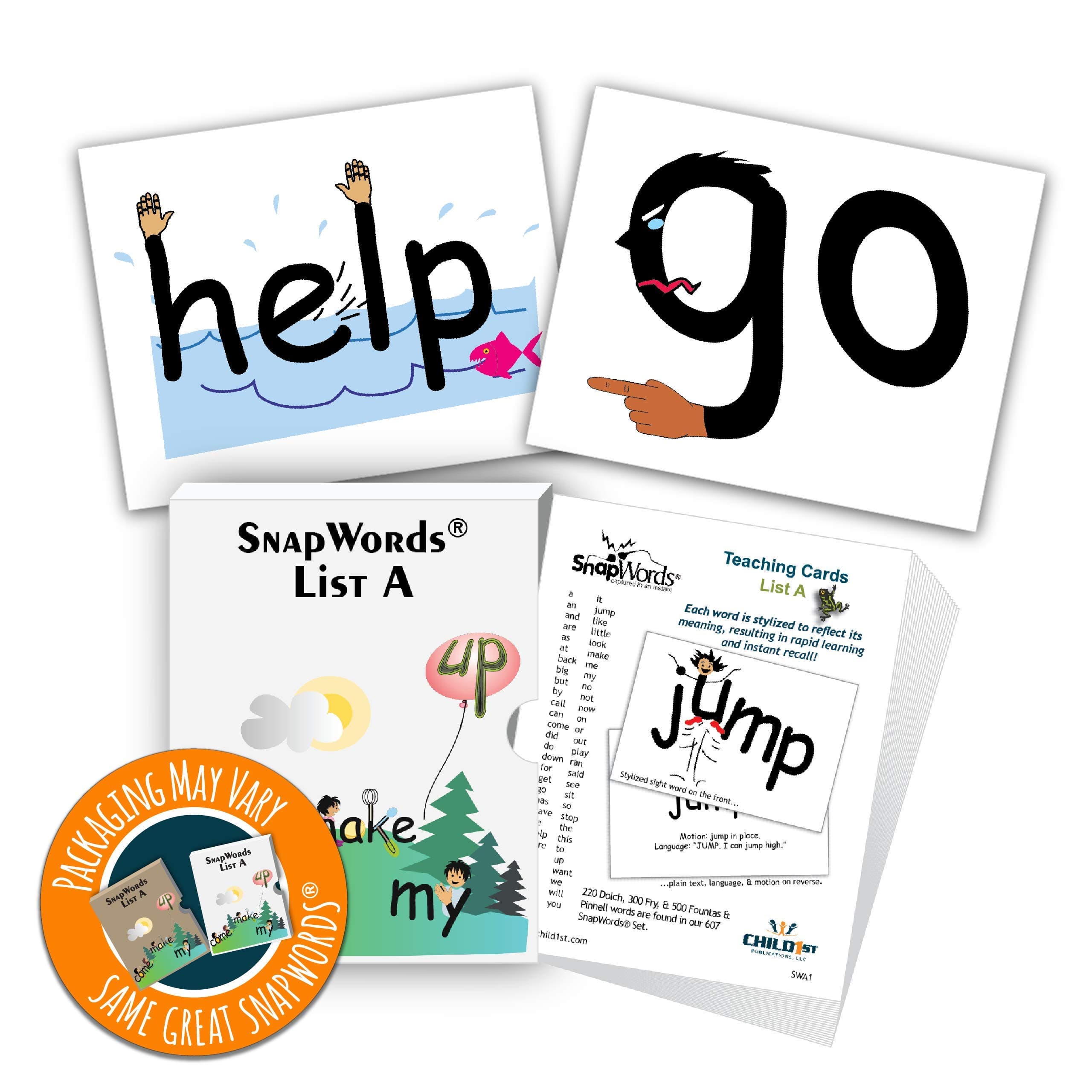 SnapWords® List A Teaching Sight Word Cards