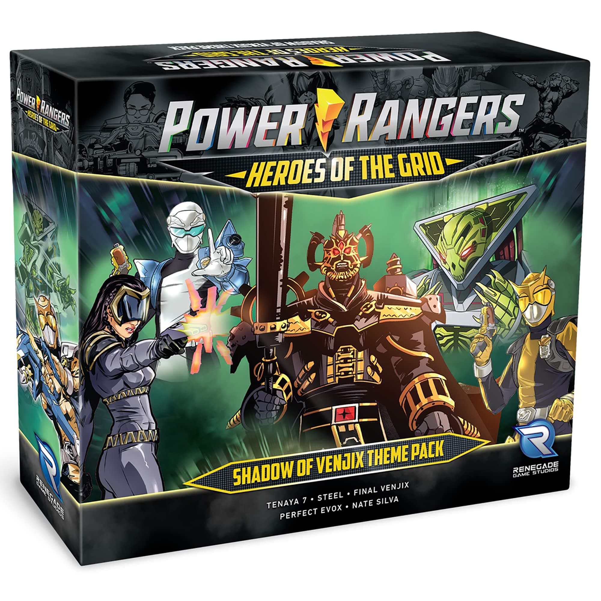 Renegade Game Studios Power Rangers Heroes of The Grid: Shadow of Venjix Theme Pack - Expansion, New Cards & Bosses, RPG for 2-5 Players, 45-60 Mins, Ages 14+