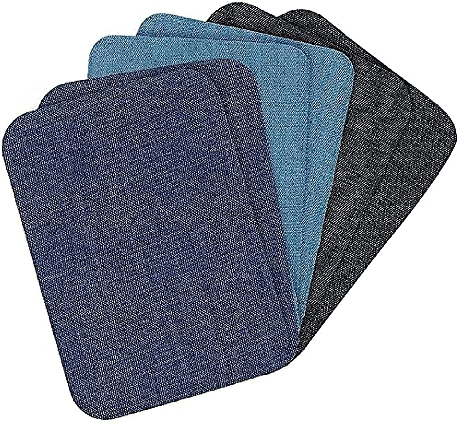 Iron on Denim Patches Repair Kit, 12pcs Cotton Patch Denim Ironing Repair Cloth for Clothes Jeans Jackets, 5 x 3.75 Inch