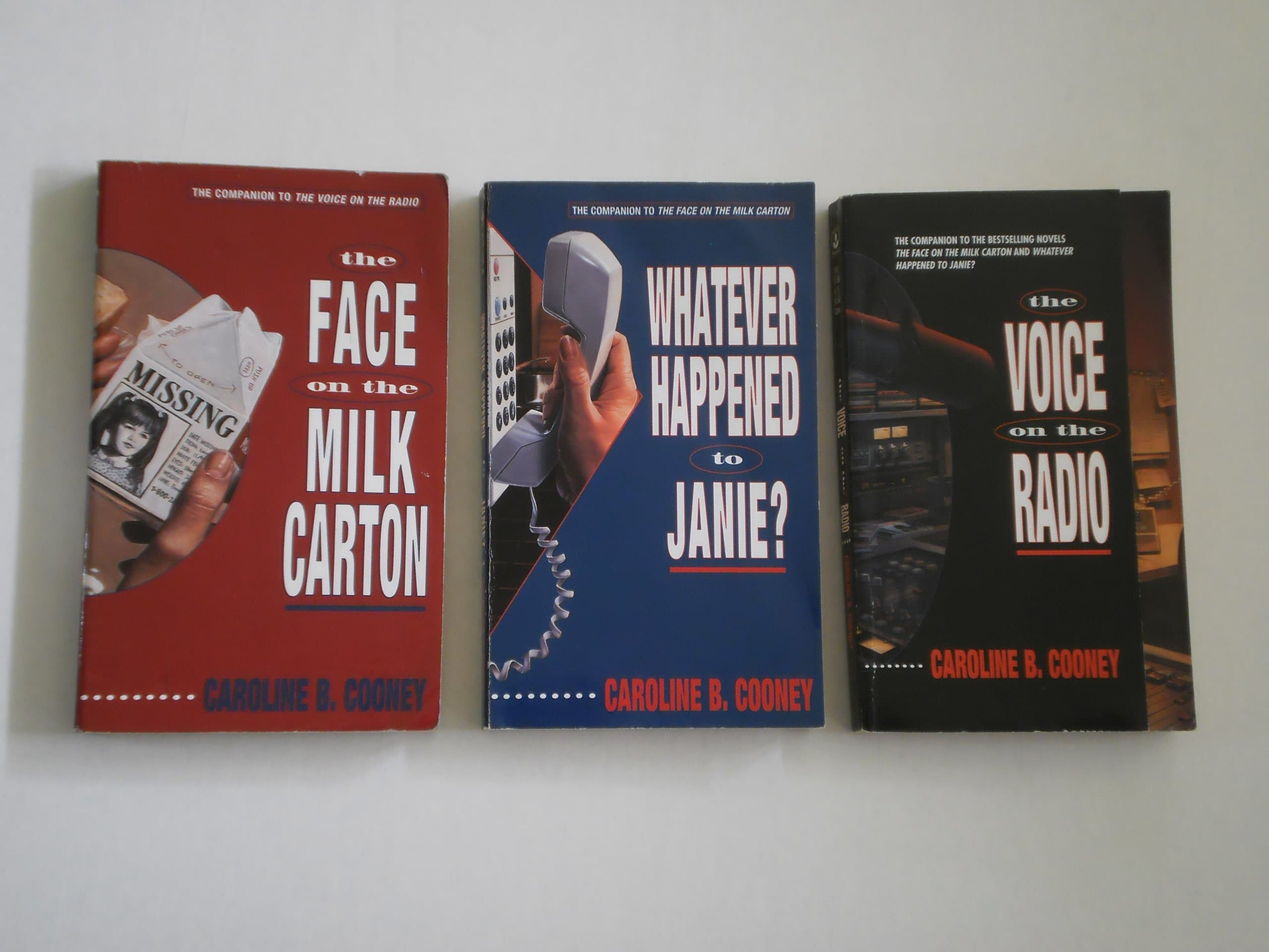 Caroline Cooney Collection: 3 BOOK SET-- The Face of the Milk Carton, Whatever Happened to Janie, & The Voice on the Radio (The Face on the Milk Carton)