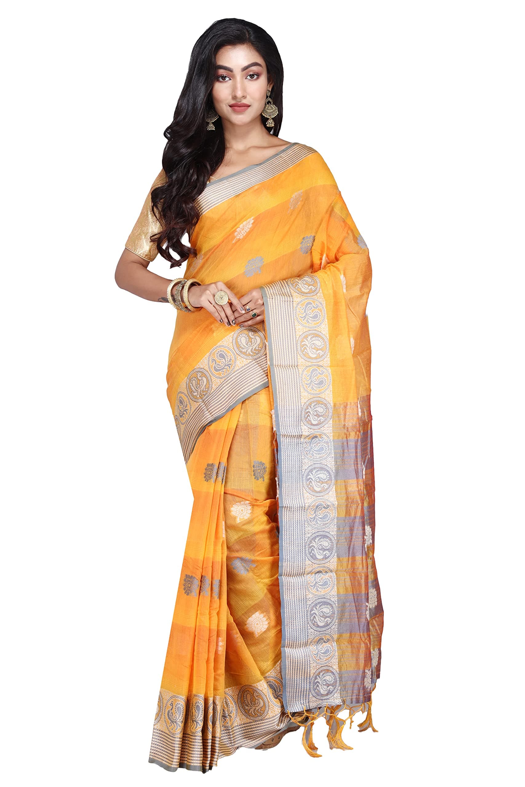 CraftoniWoman Fancy Indian Ethnic & Party Wear Handloom soft Cotton saree