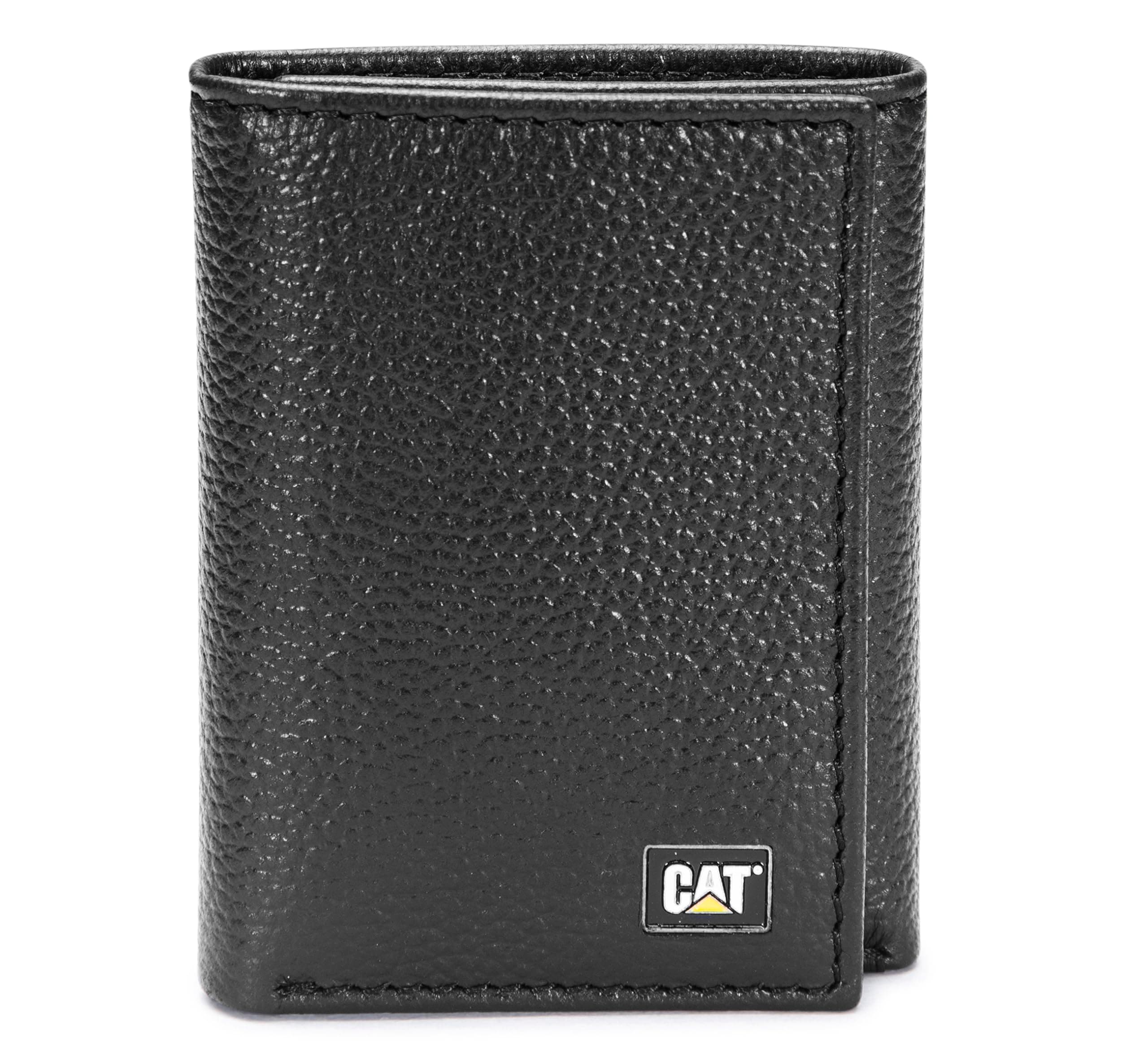 CAT Caterpillar Men's Leather Trifold Wallet with