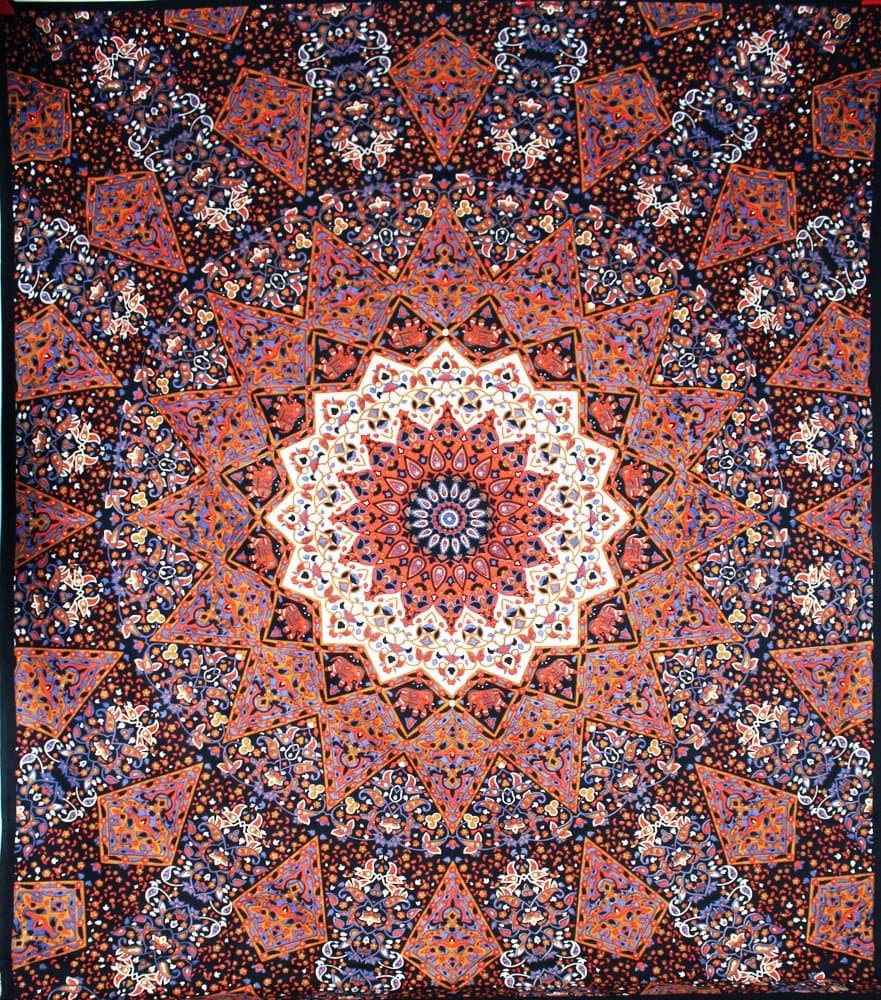 Wall Hanging Indian Cotton Tapestry Elephant Bohemian 96 x 82 Inches Wall Tapestries Black Picnic Blanket Christmas Gift