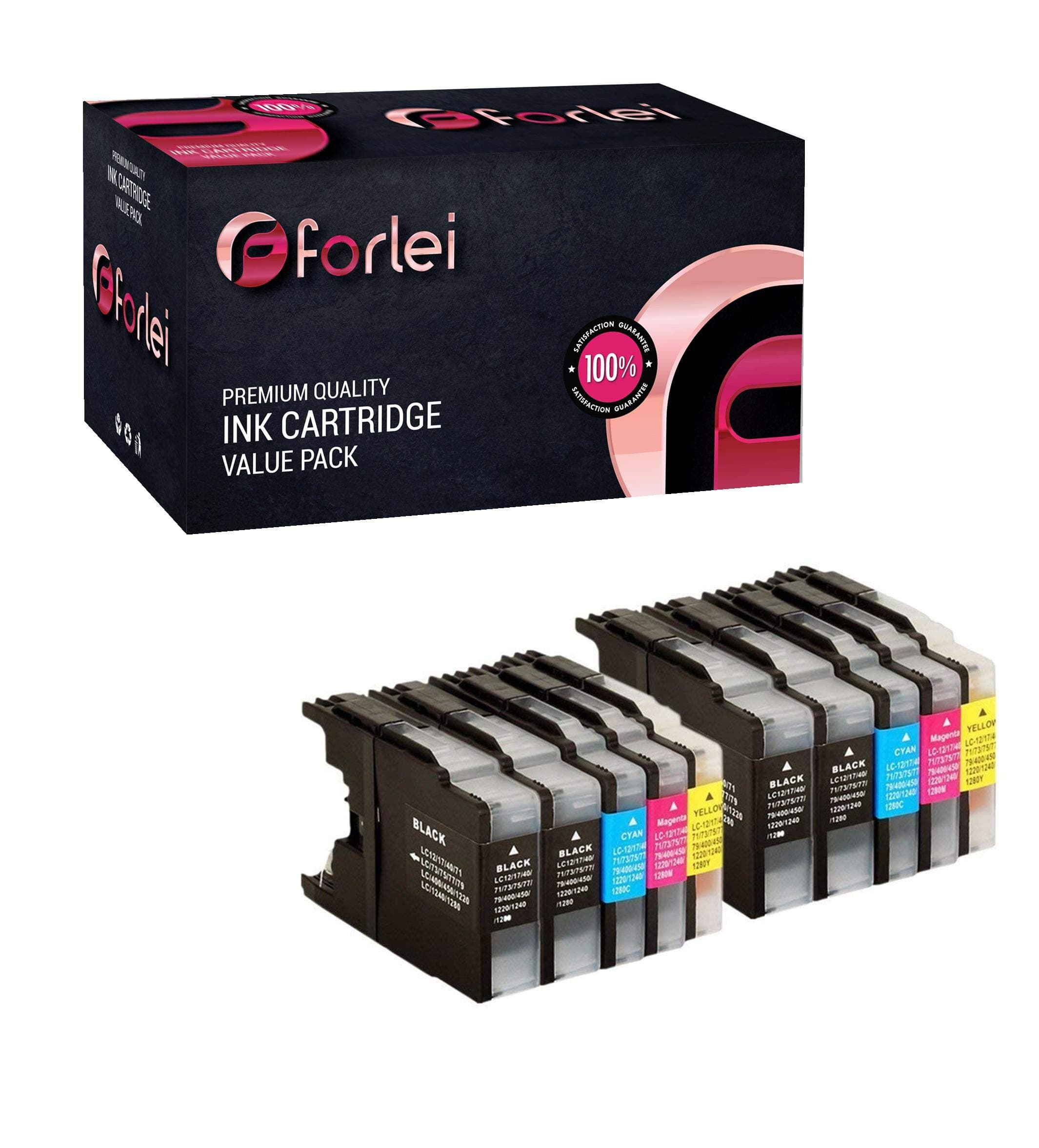 Compatible Ink Cartridge Replacement for Brother LC-75 XL LC-71 High Yield (4 Black, 2 Cyan, 2 Magenta, 2 Yellow) 10 Pack