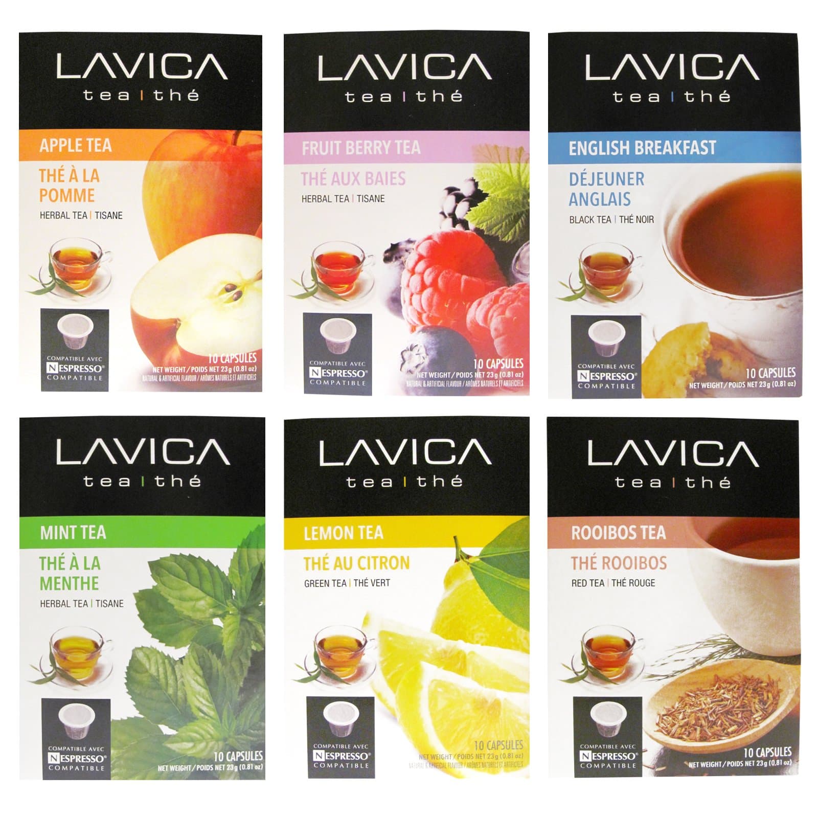200 Assorted Lavica Espresso Single Serve Tea Capsules (pods) Variety Pack Compatible with Nespresso Originalline Machines