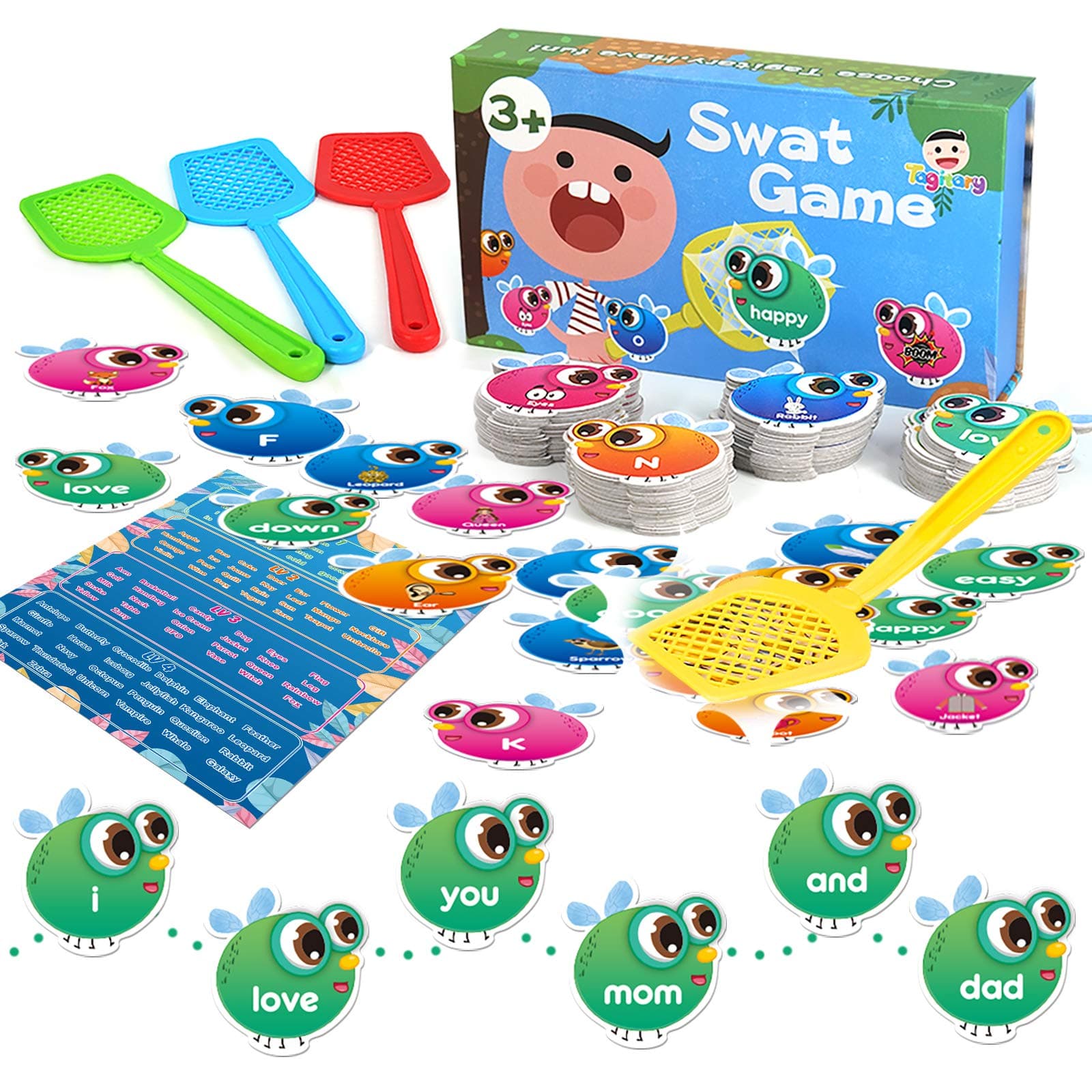 Sight Words Game for Kids Learning Educational Alphabet Toy Cards Game for Age 3,4,5,6,7 Children Visual, Tactile and Auditory Learning Toys for Boys Girls.(122Pcs)