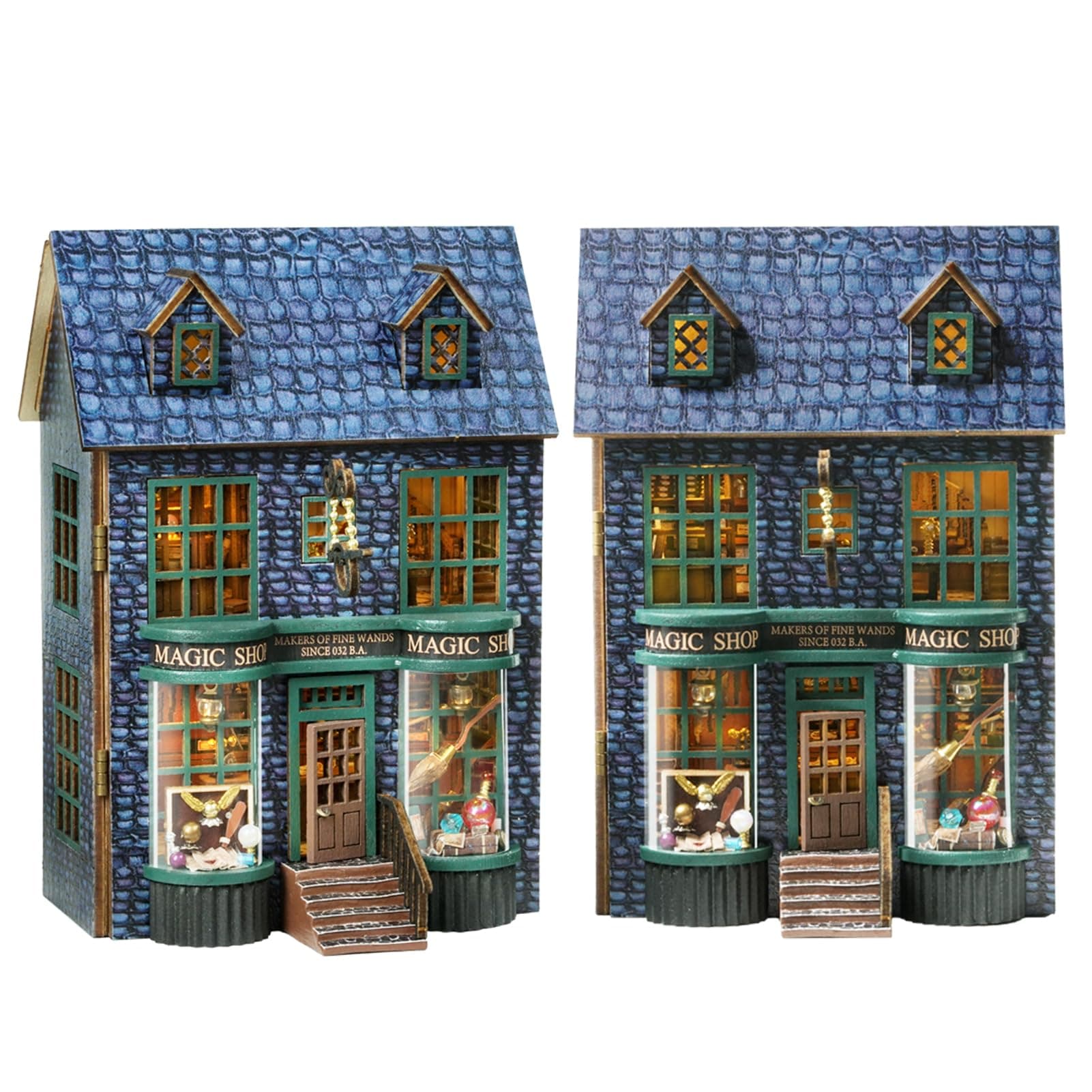 Spilay Dollhouse DIY Miniature Wooden Furniture Kit,Mini Handmade Doll House with LED,1:24 Scale Creative Woodcrafts Toys for Adult Friend Lover Birthday Gift (D-01)