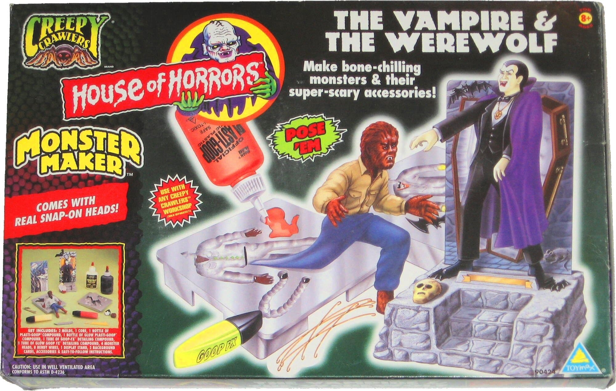 Vintage 1996 Creepy Crawlers "The Vampire & the Werewolf" Monster Maker House of Horror Set by ToyMax