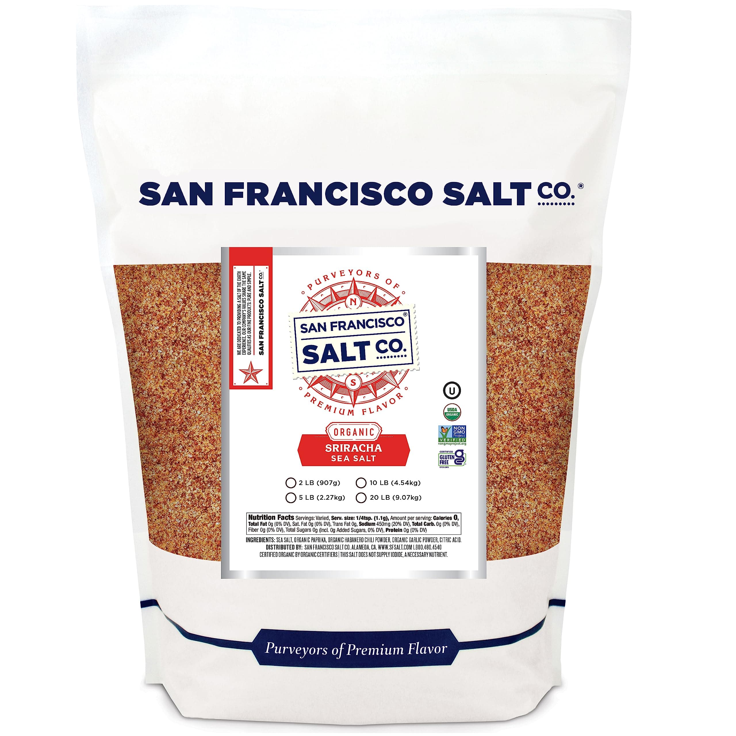 Organic Sriracha Sea Salt 2 lbs. by San Francisco Salt Company