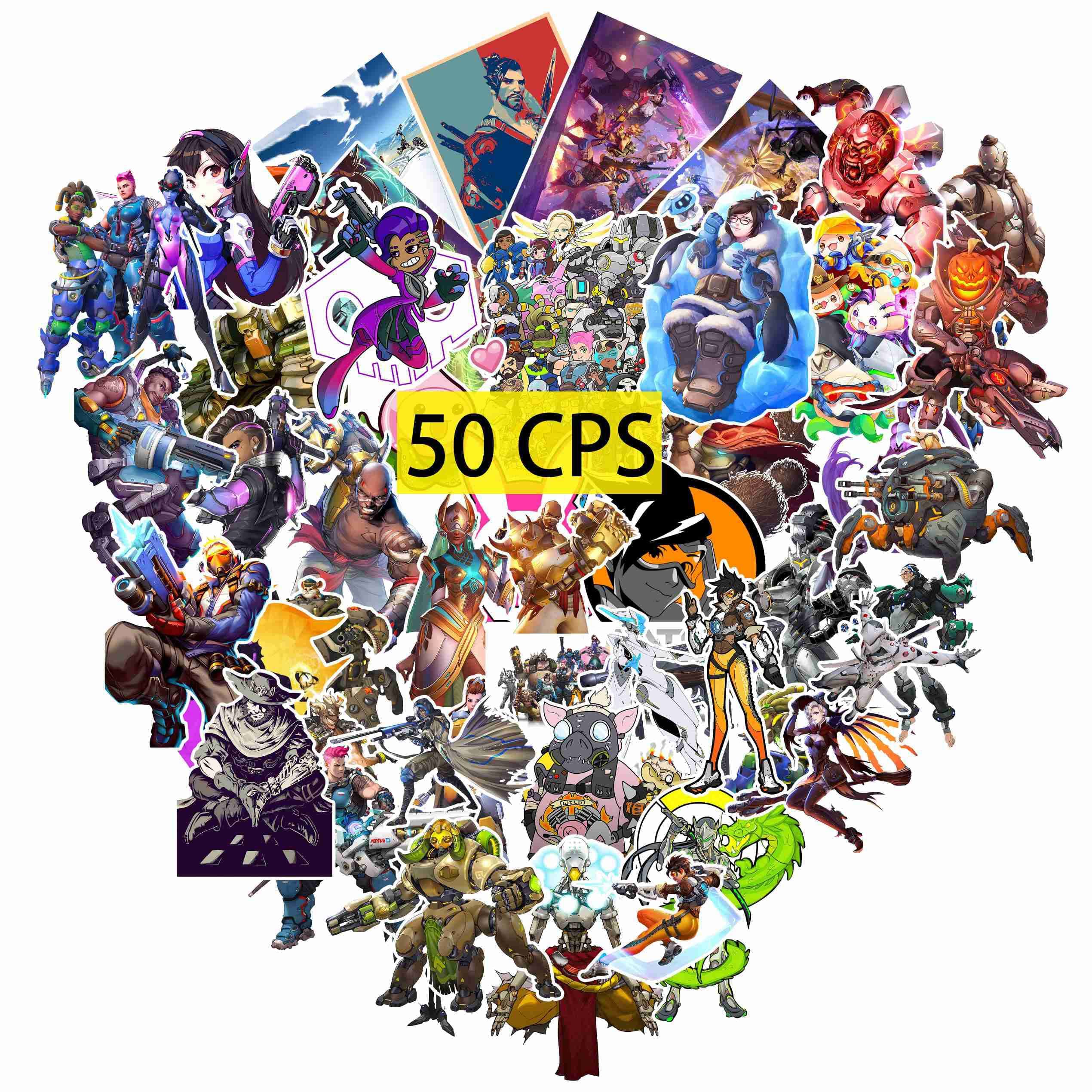 Pounchi Game Watch Stickers (50 Pcs Large Size) Cartoon Video Game PVC Sticker, Gifts for Laptop Water Bottle Skateboard Party Supplies Decorations Teens Kids