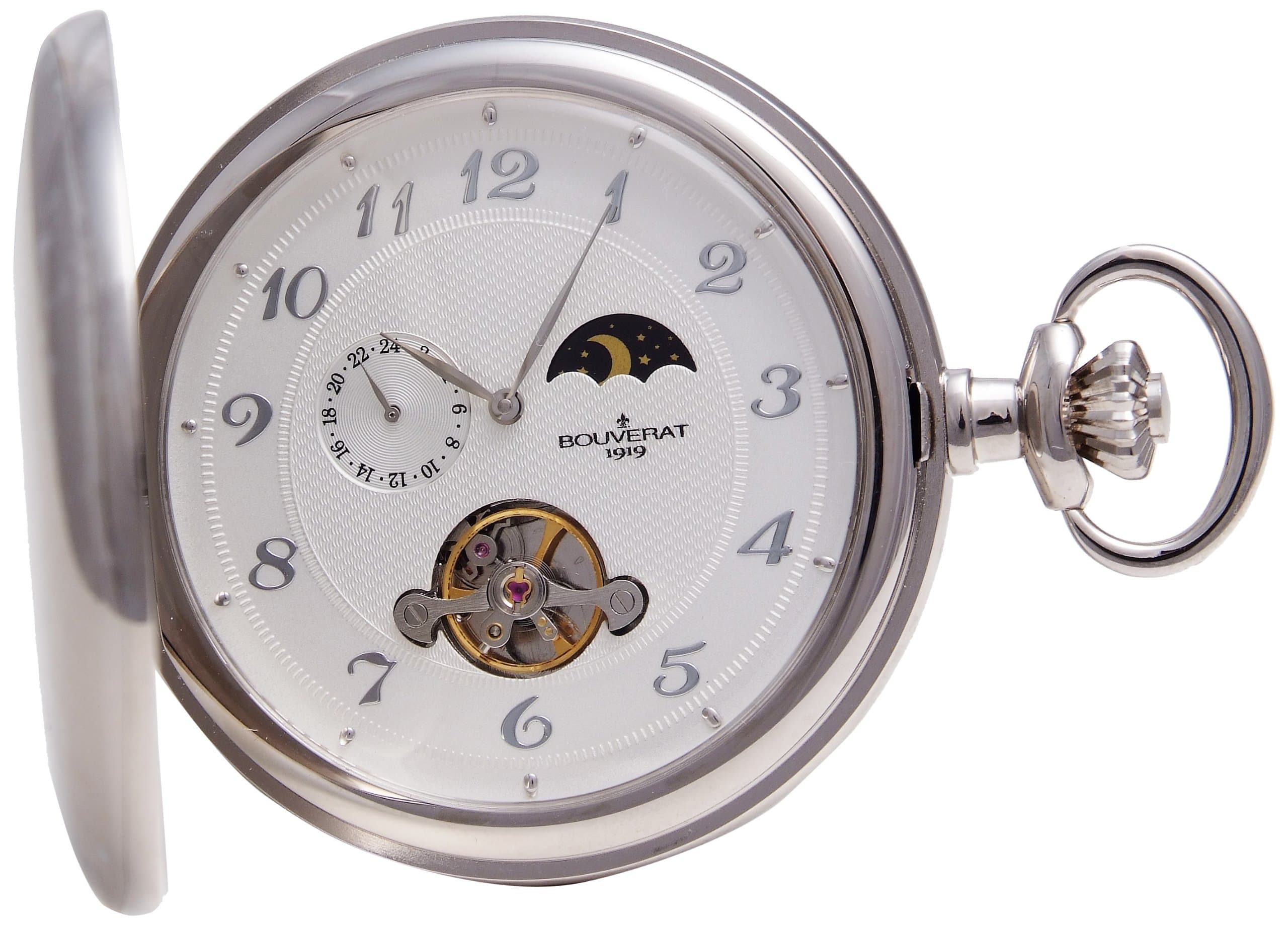Bouverat Men's mechanical Pocket Watch with Silver Dial analogue Display BV822224