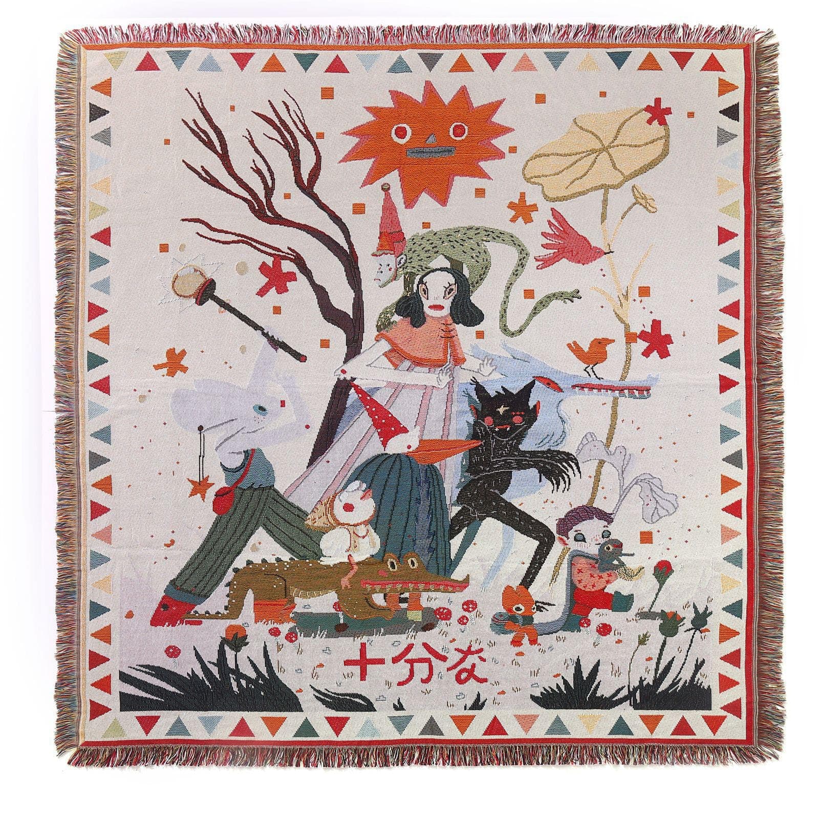 LumiSyne Cotton Woven Throw Blanket With Tassel Bohemian Tribal Ethnic Style ...